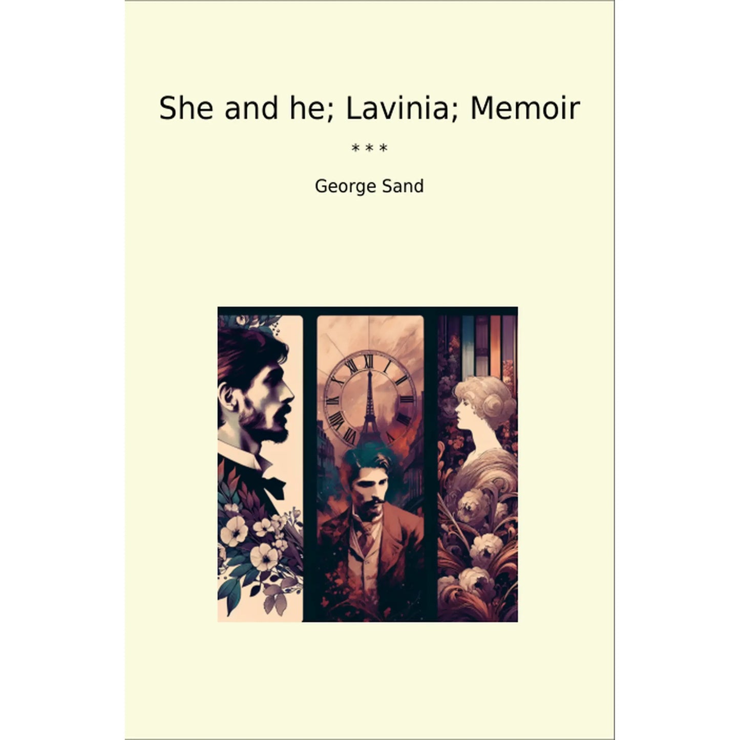 Book cover She and he; Lavinia; Memoir