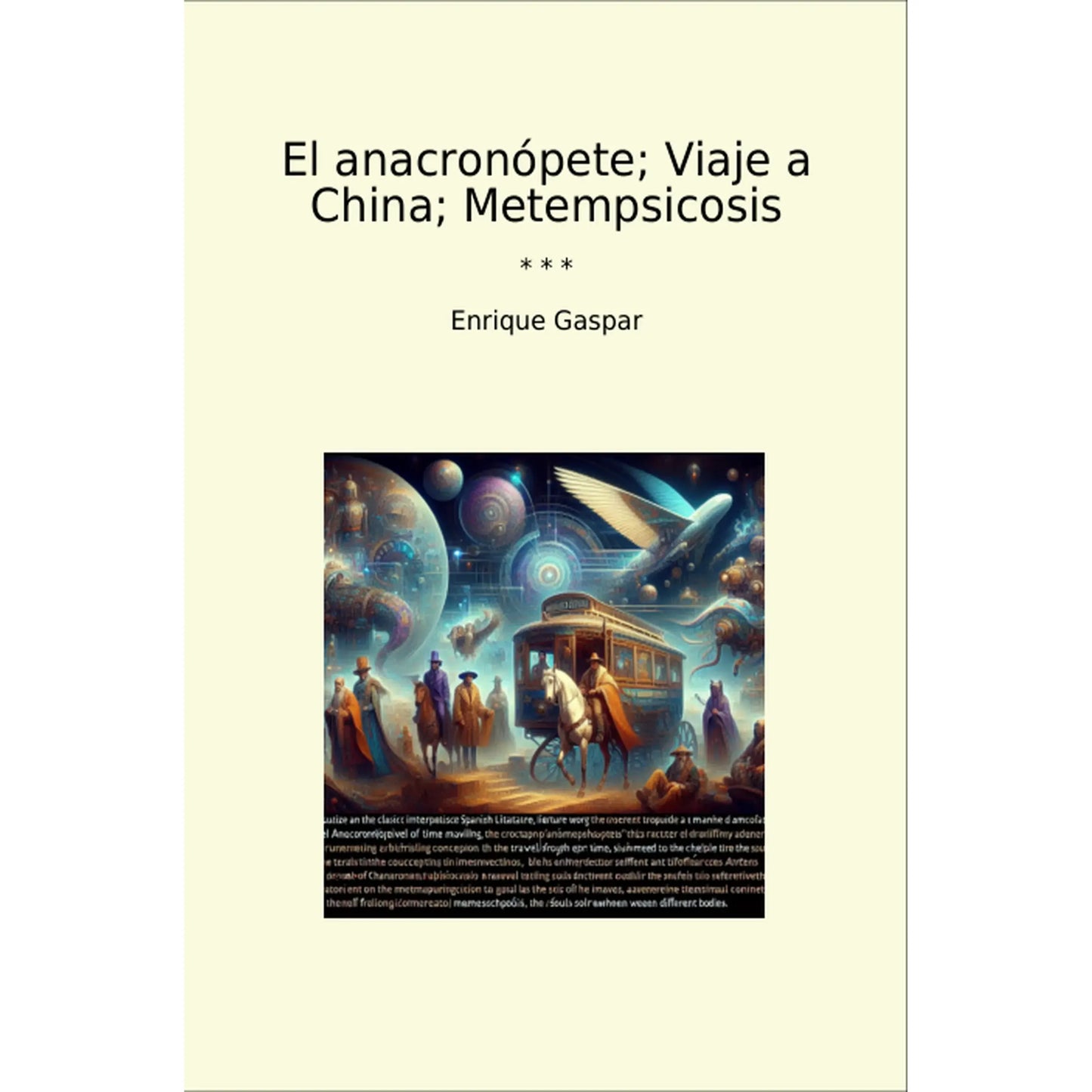Book cover El anacronópete; Viaje a China; Metempsicosis
