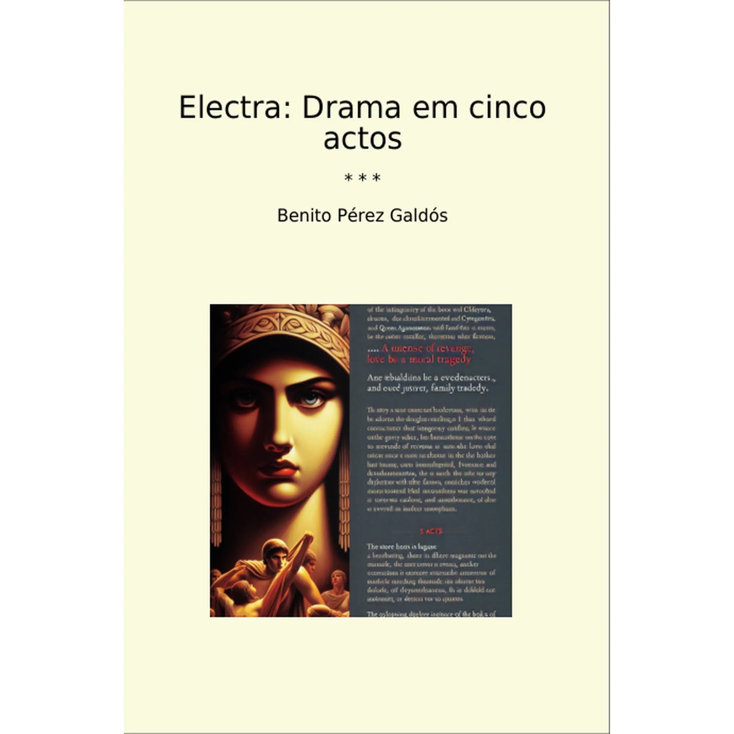 Book cover Electra: Drama em cinco actos