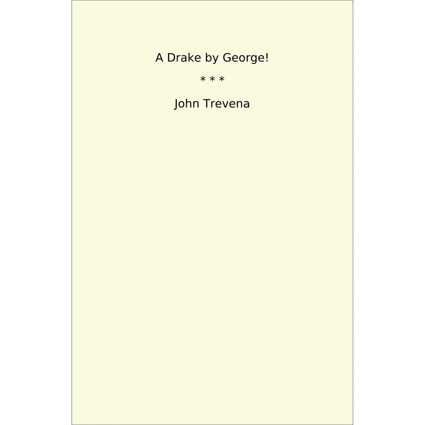 Book cover A Drake by George!