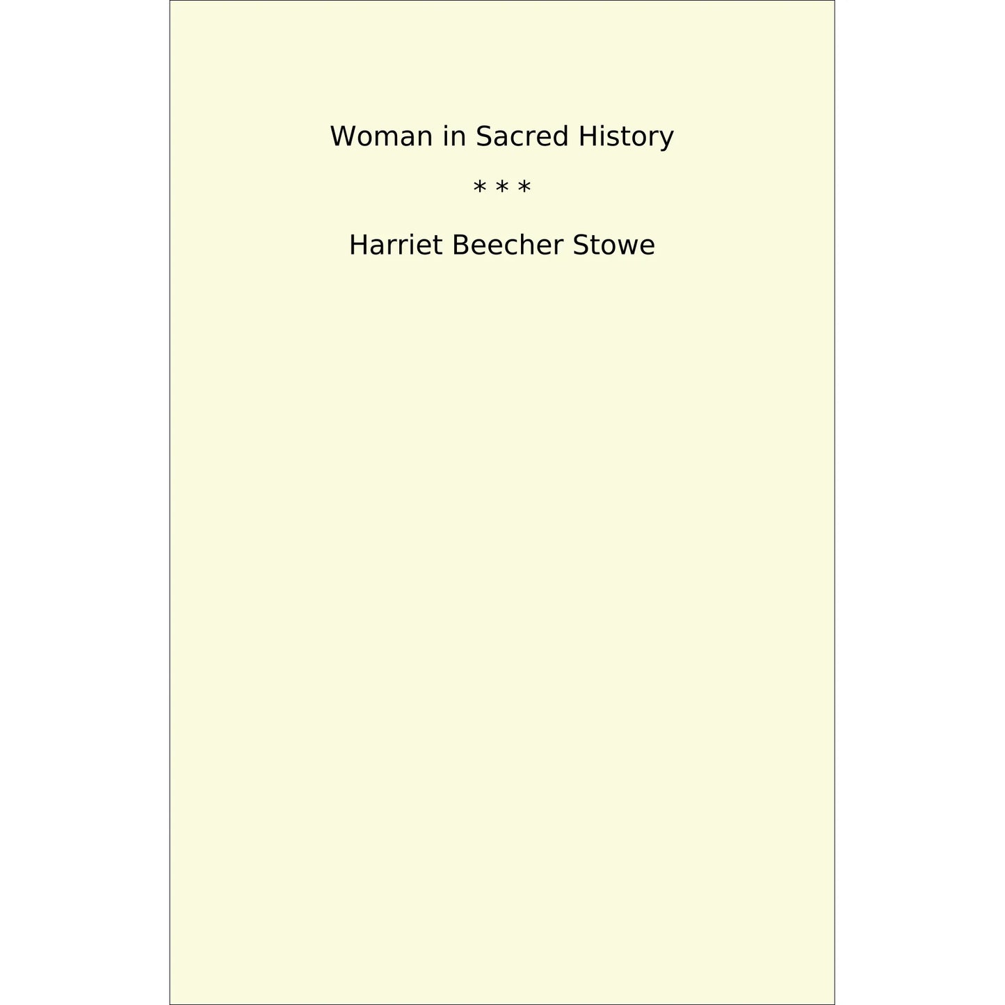 Book cover Woman in Sacred History