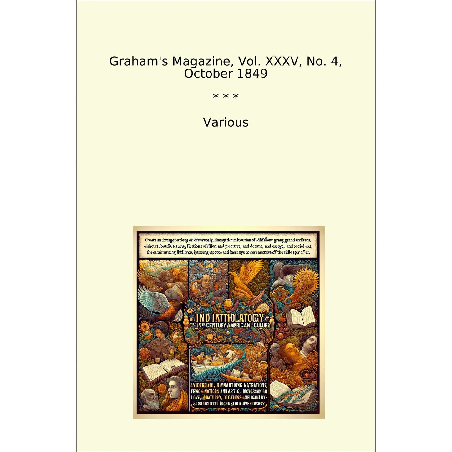 Book cover Graham's Magazine, Vol. XXXV, No. 4, October 1849