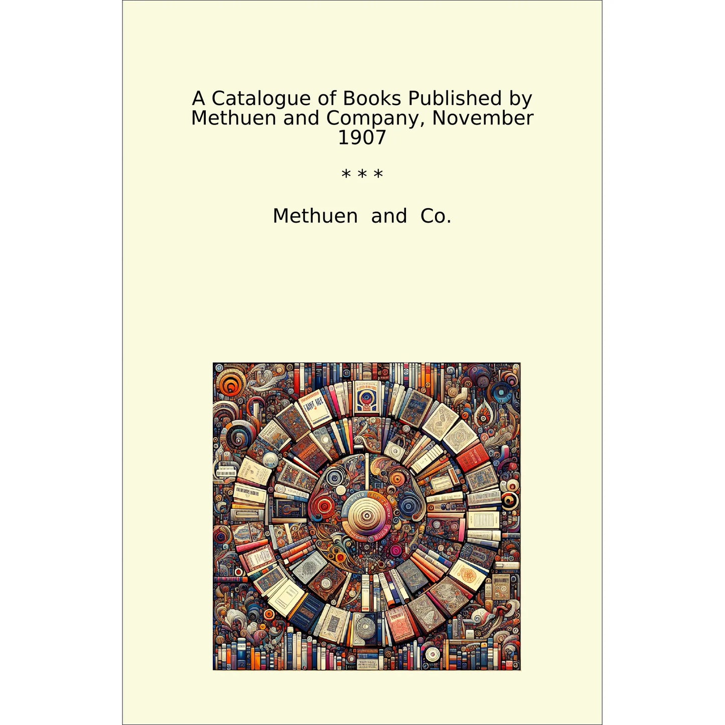 Book cover A Catalogue of Books Published by Methuen and Company, November 1907