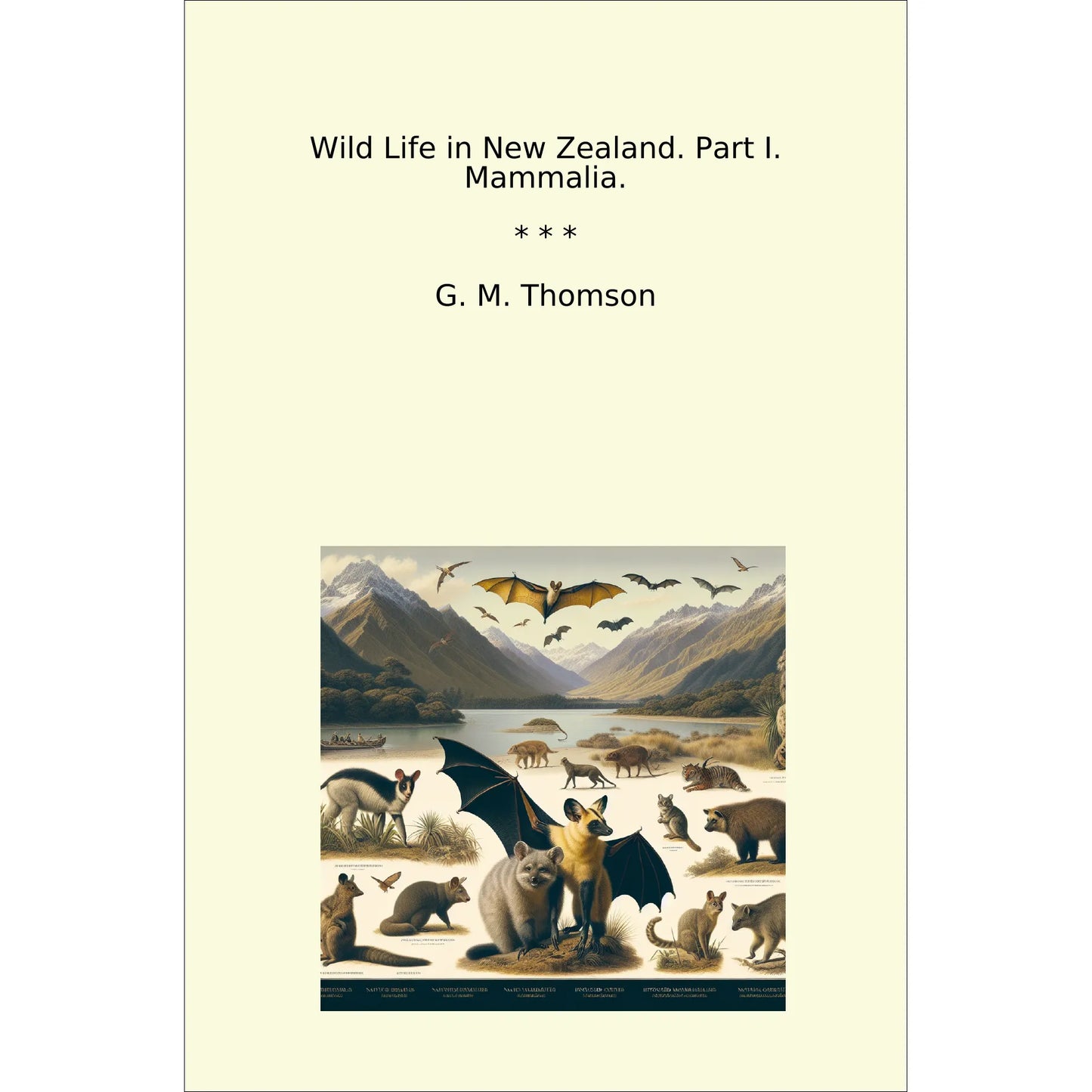 Book cover Wild Life in New Zealand. Part I. Mammalia.
