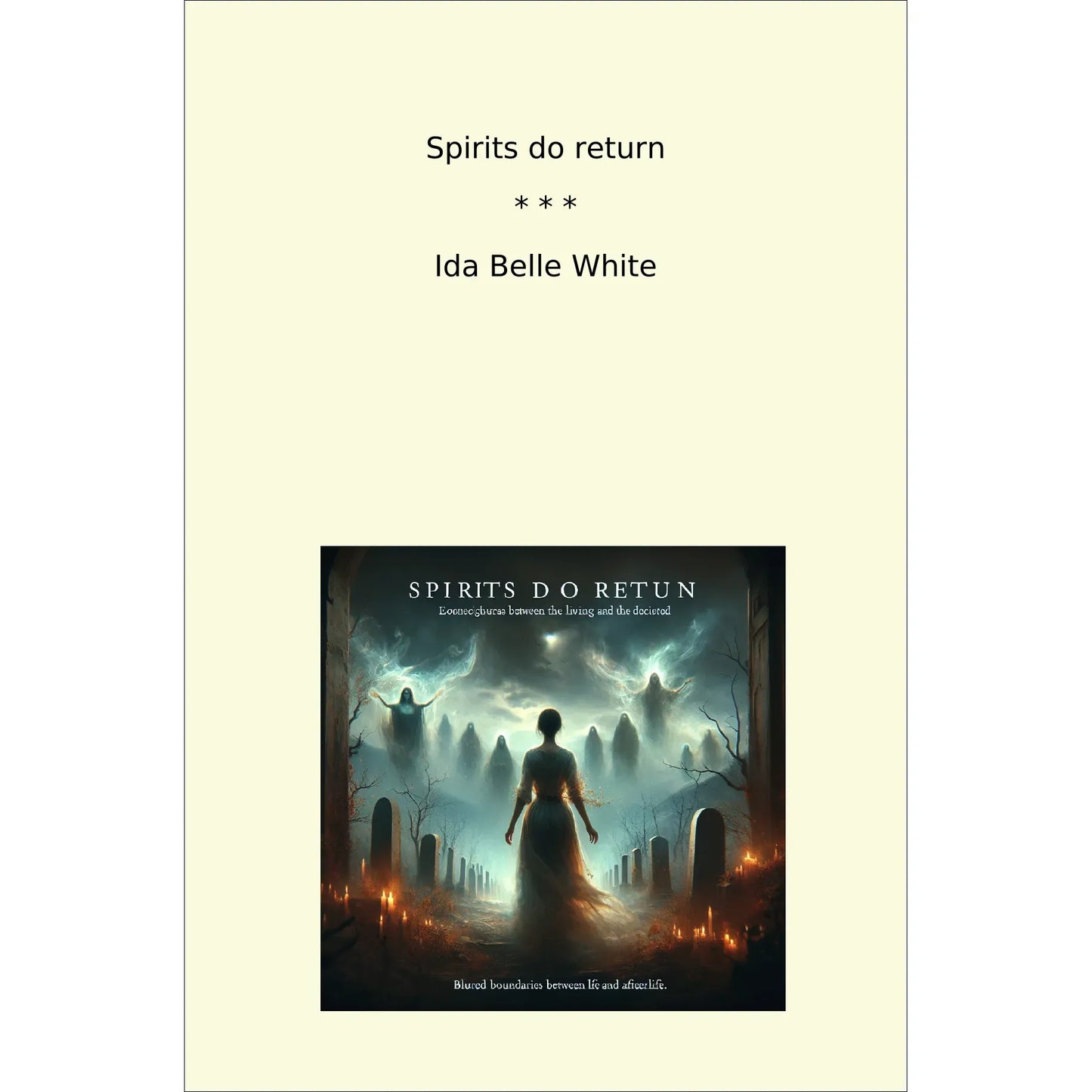 Book cover Spirits do return