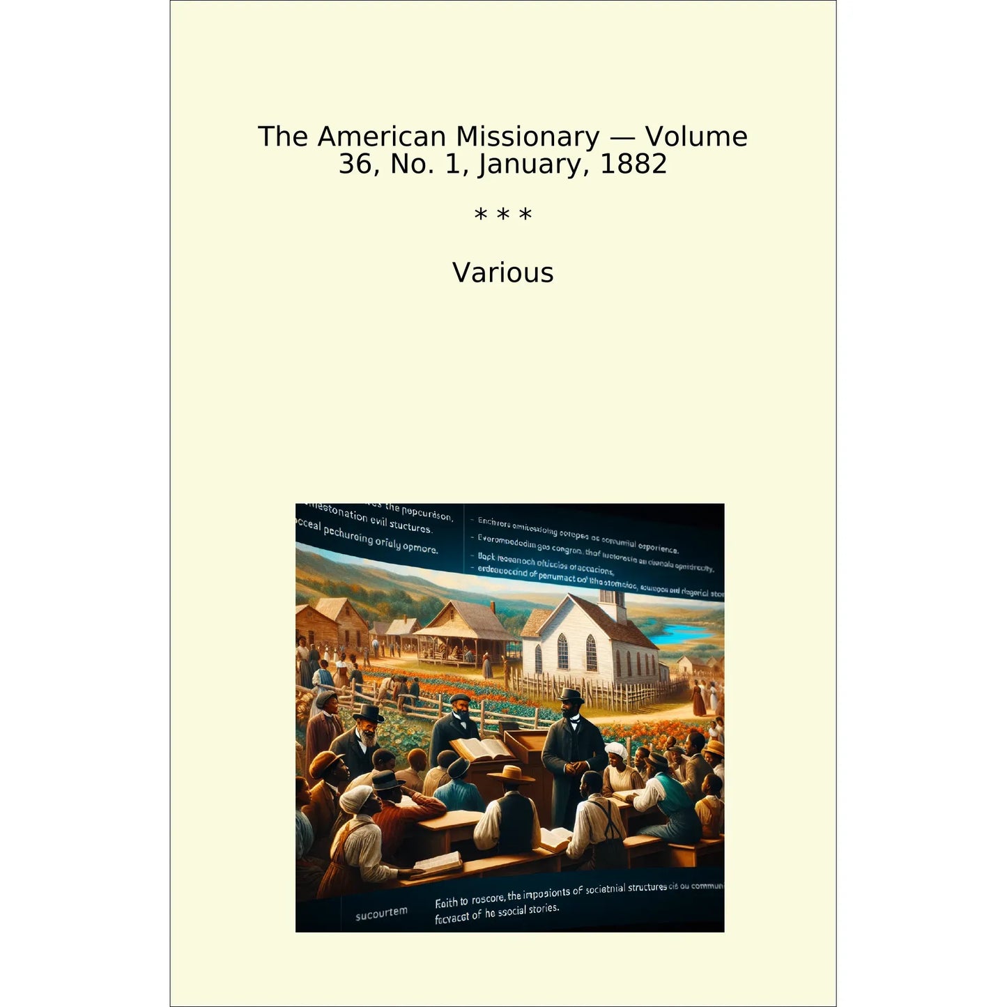 Book cover The American Missionary — Volume 36, No. 1, January, 1882