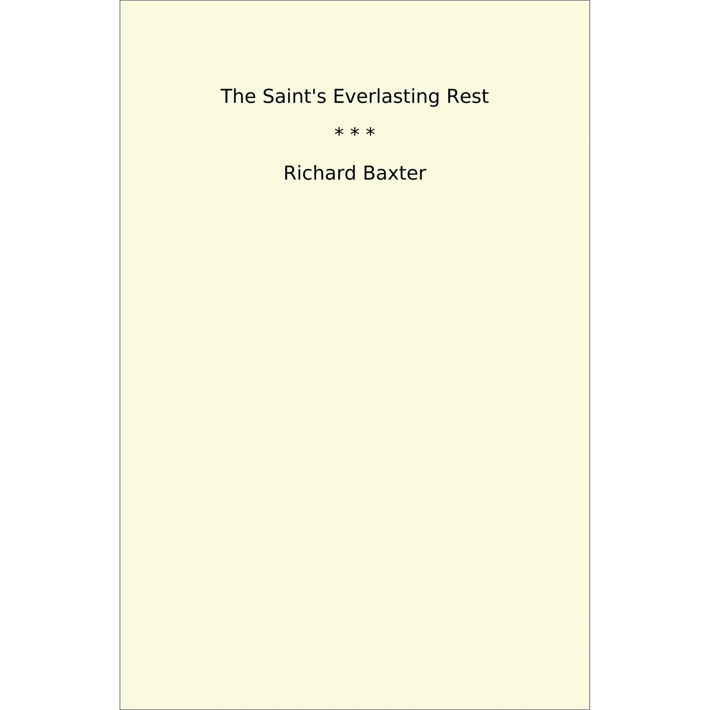 Book cover The Saint's Everlasting Rest