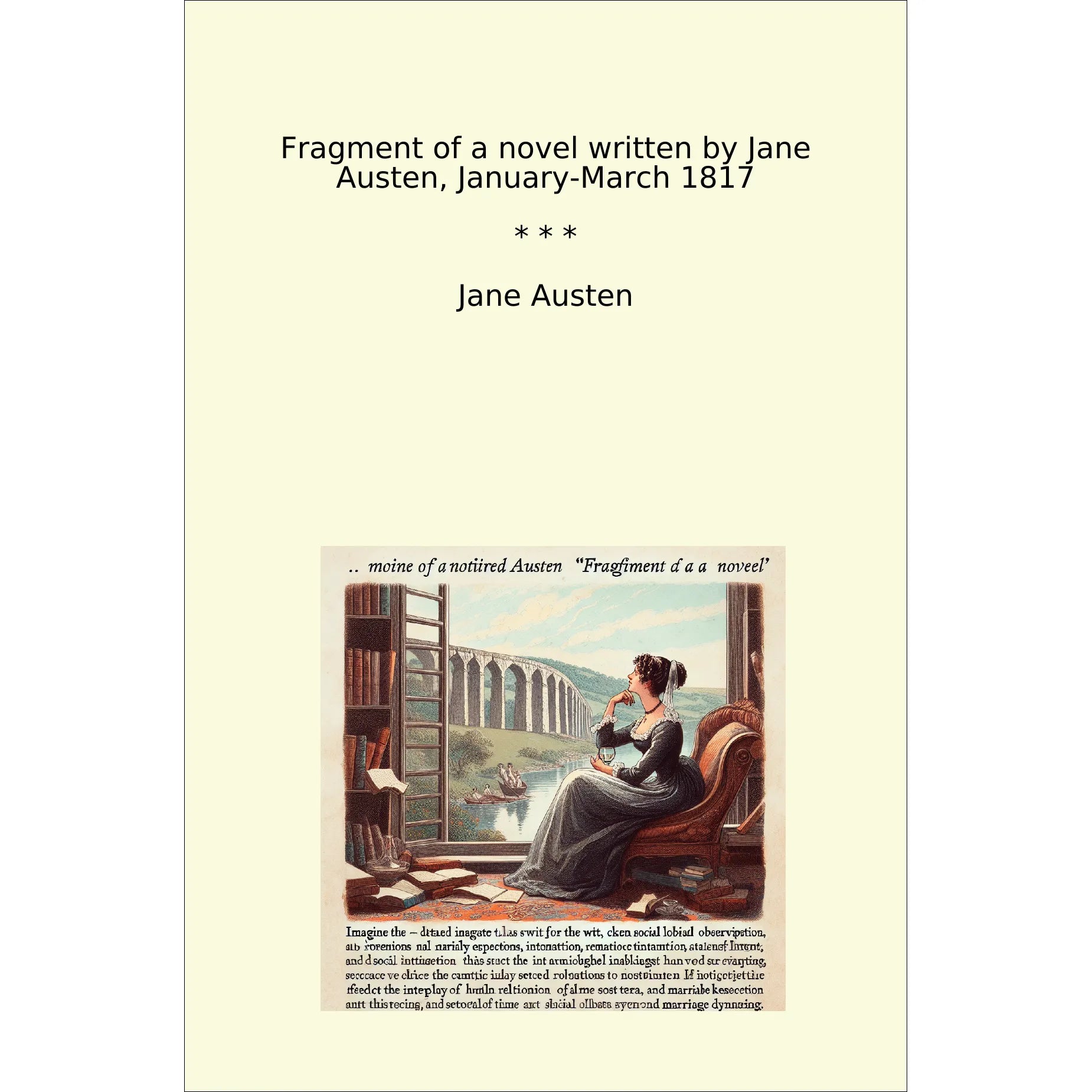 Book cover Fragment of a novel written by Jane Austen, January-March 1817