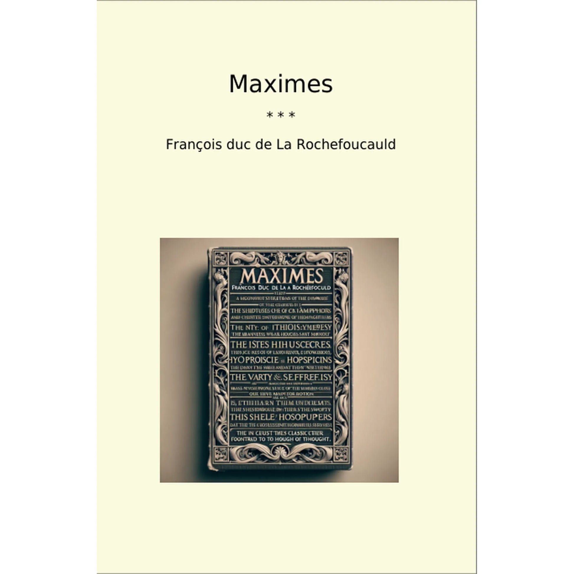 Book cover Maximes