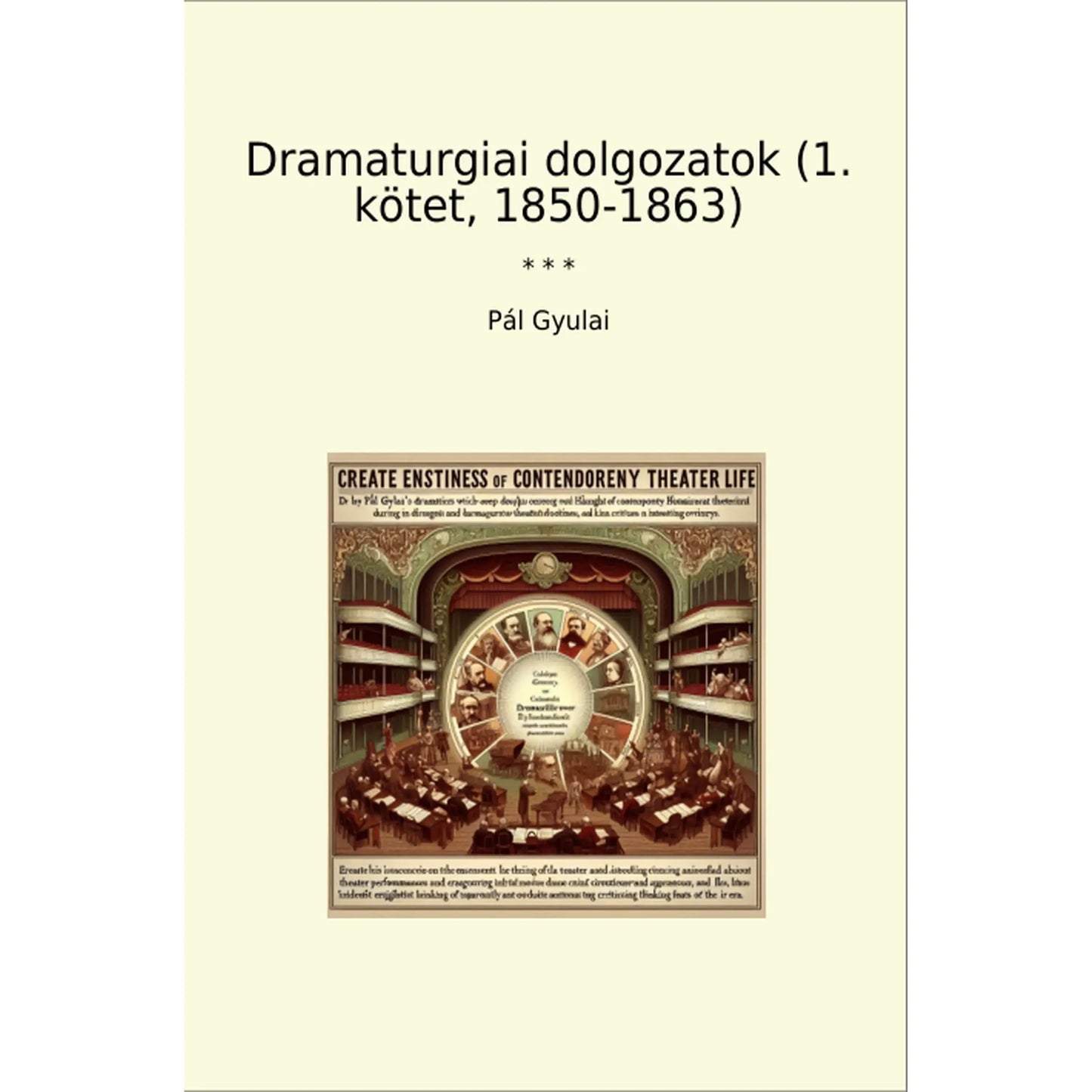 Book cover Dramaturgiai dolgozatok (1. kötet, 1850-1863)