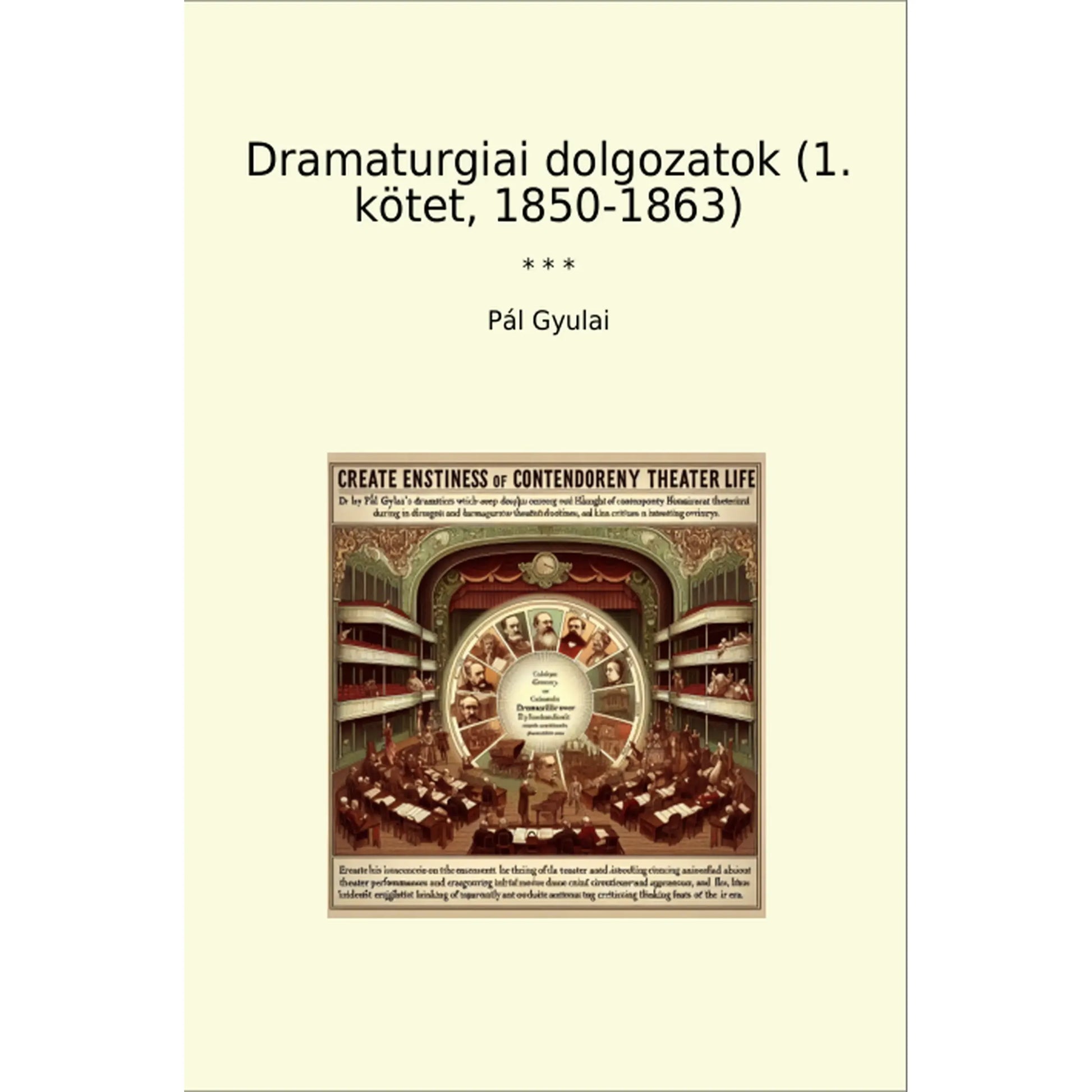 Book cover Dramaturgiai dolgozatok (1. kötet, 1850-1863)