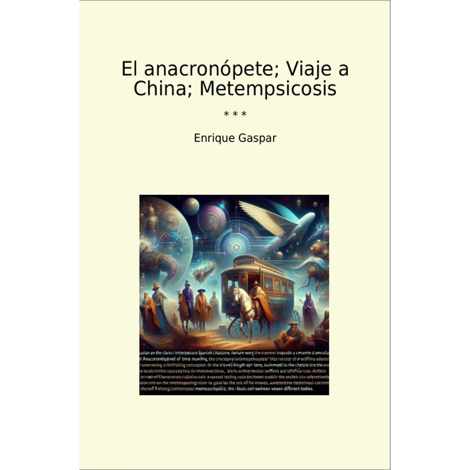 Book cover El anacronópete; Viaje a China; Metempsicosis