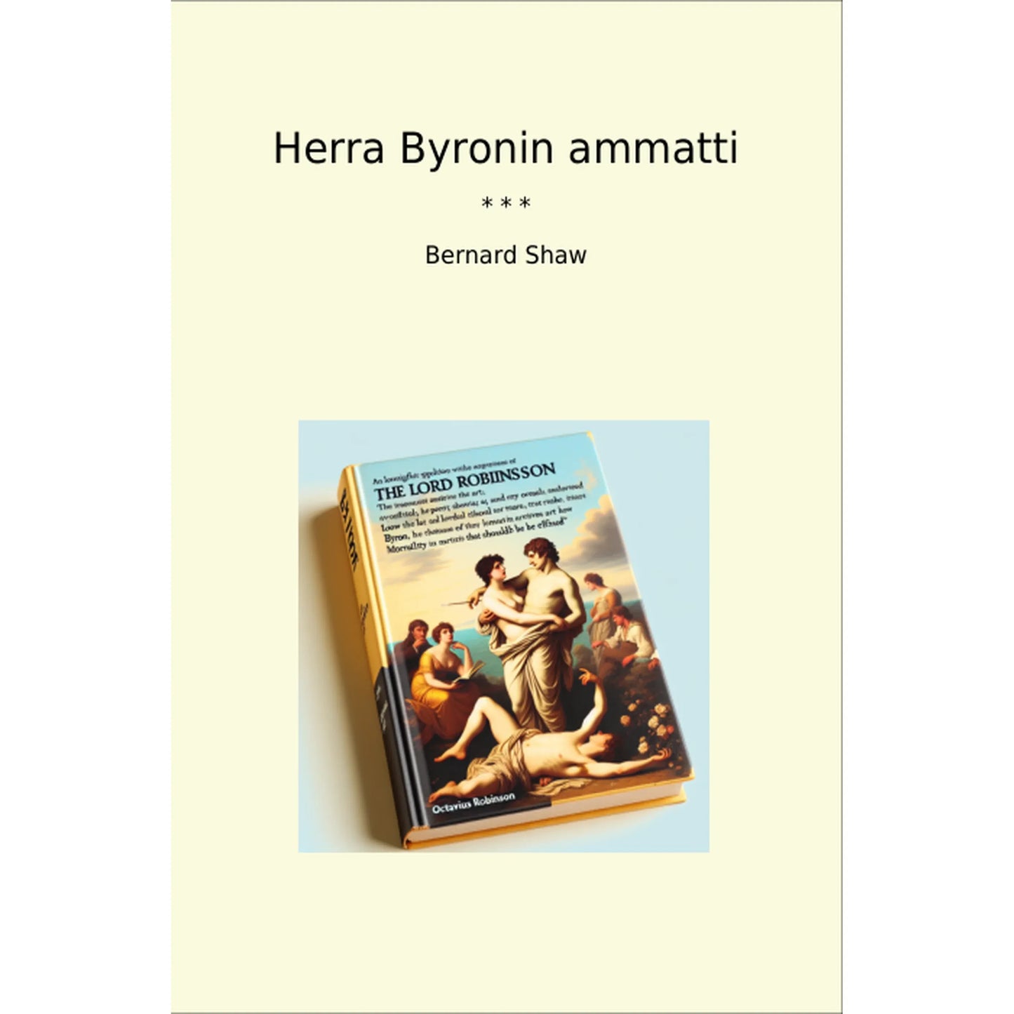 Book cover Herra Byronin ammatti