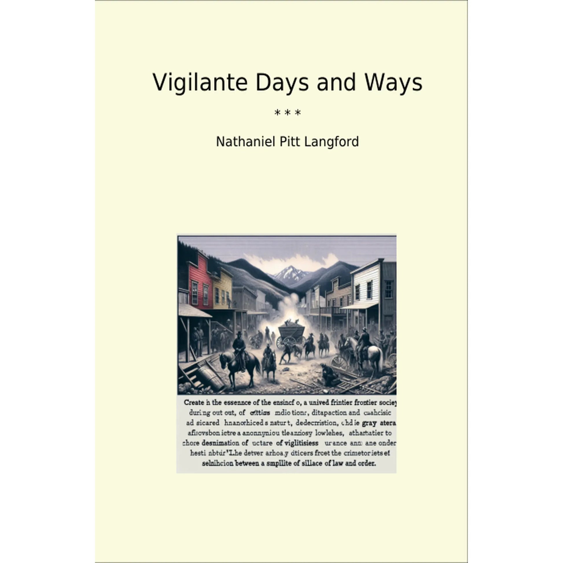 Book cover Vigilante Days and Ways