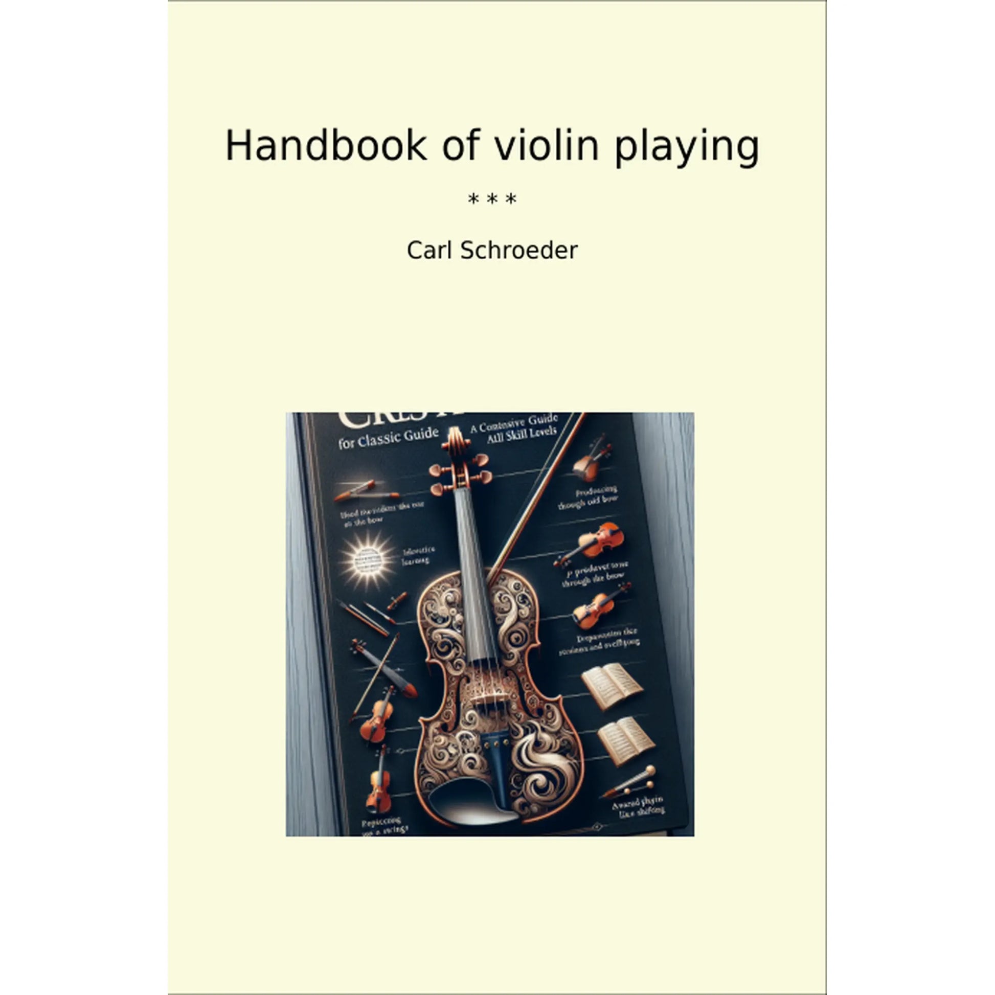 Book cover Handbook of violin playing