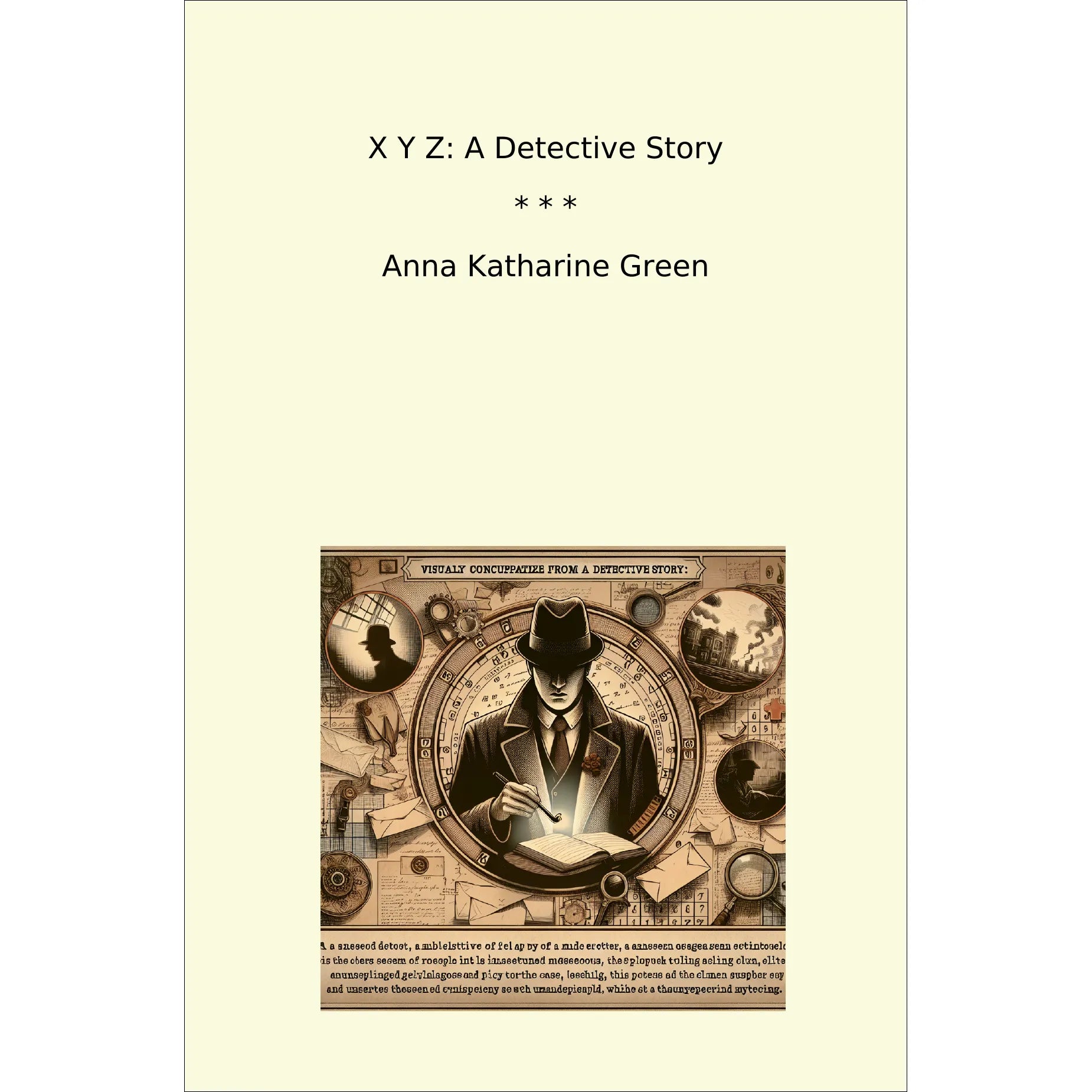 Book cover X Y Z: A Detective Story