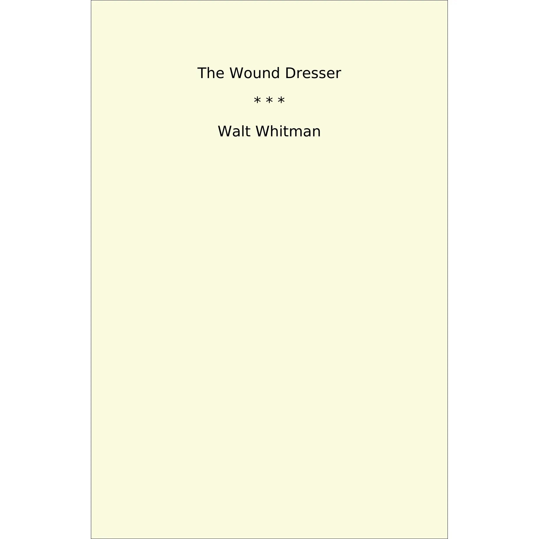 Book cover The Wound Dresser