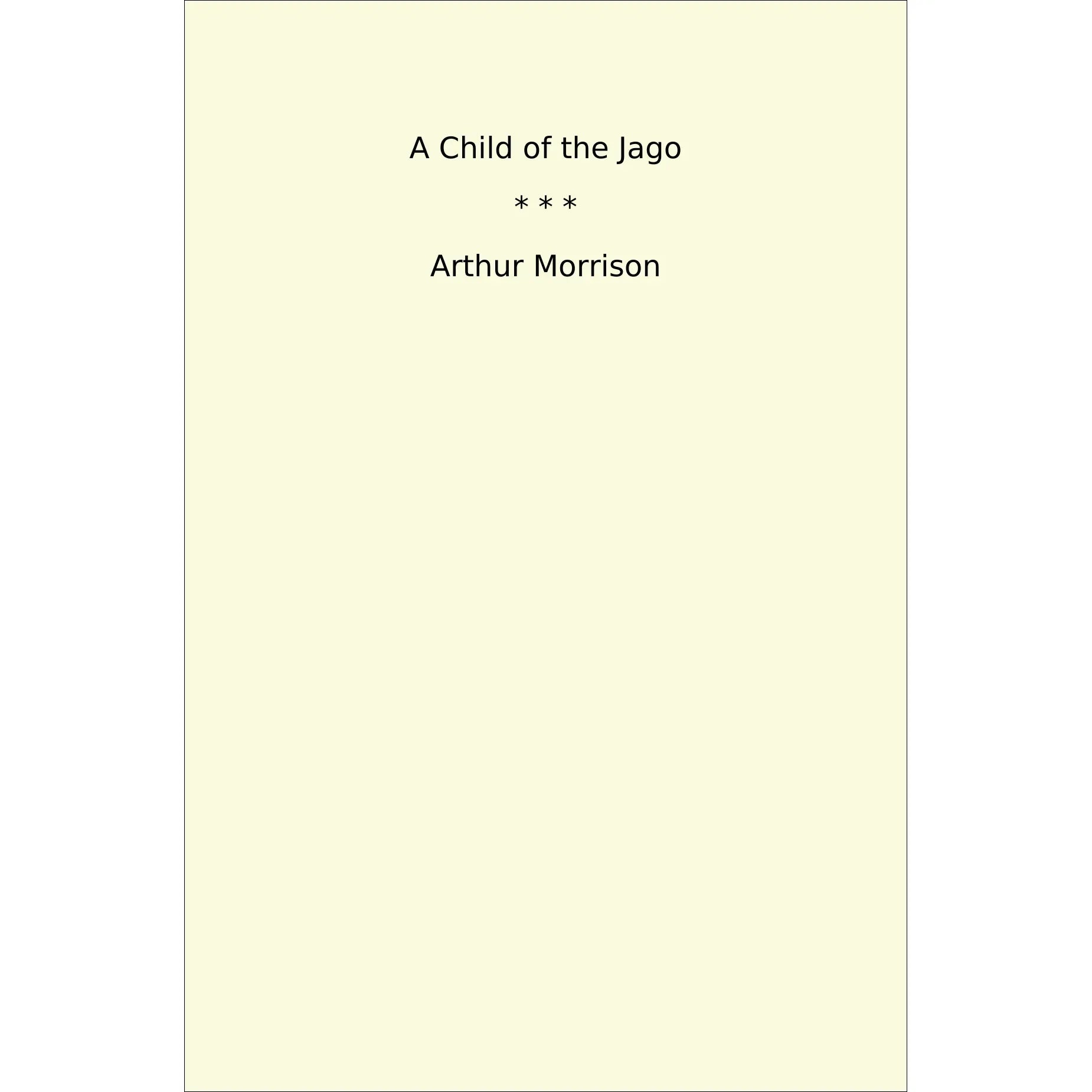 Book cover A Child of the Jago