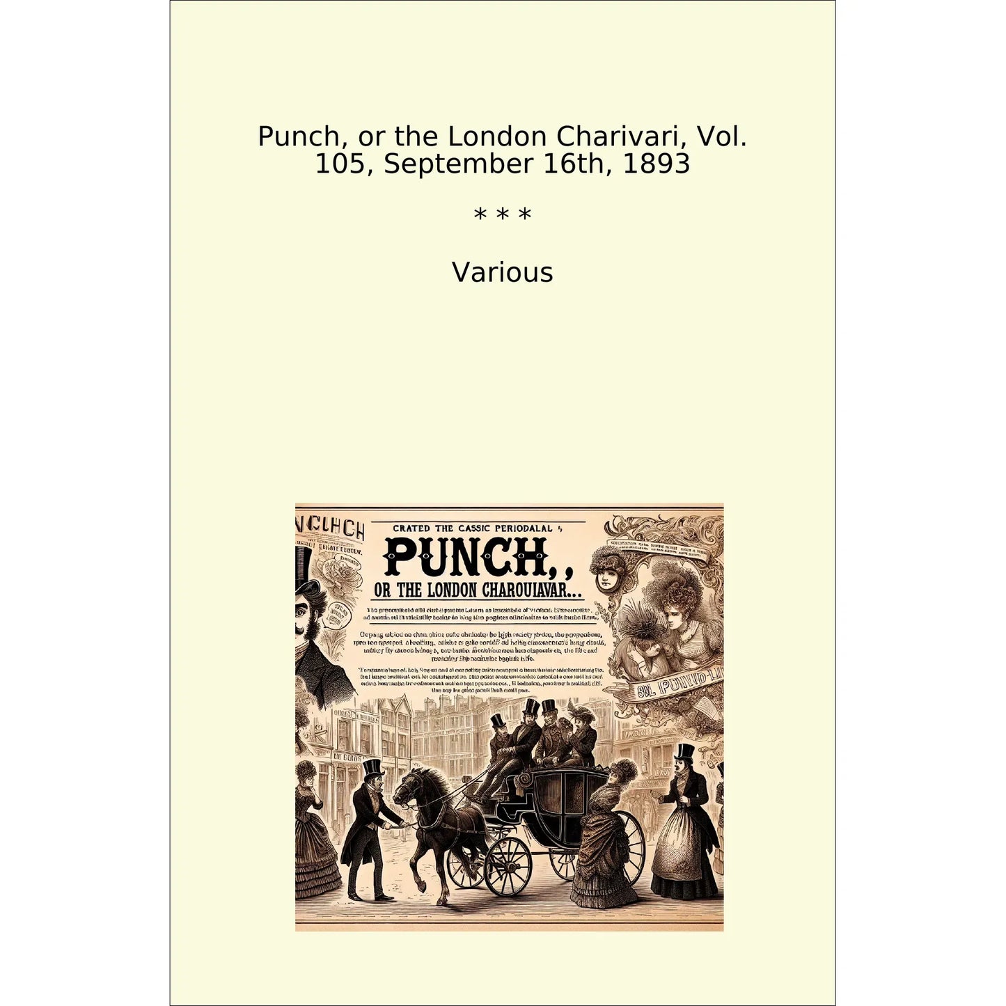 Book cover Punch, or the London Charivari, Vol. 105, September 16th, 1893