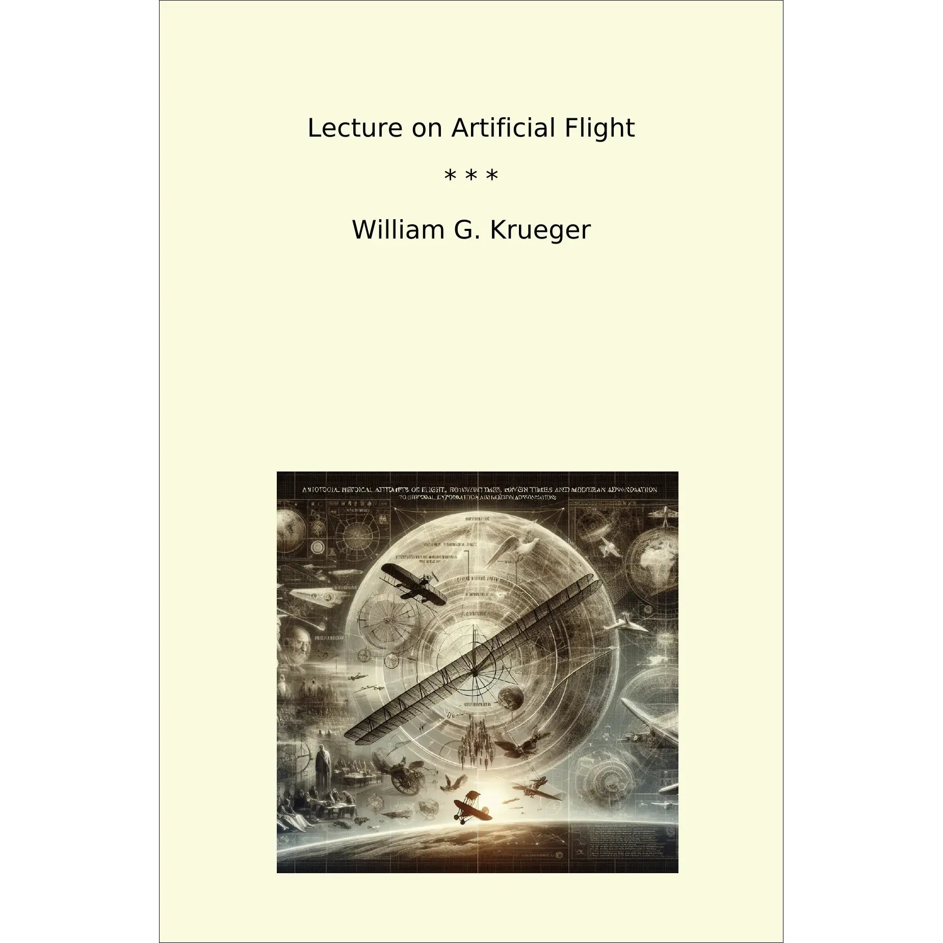 Book cover Lecture on Artificial Flight