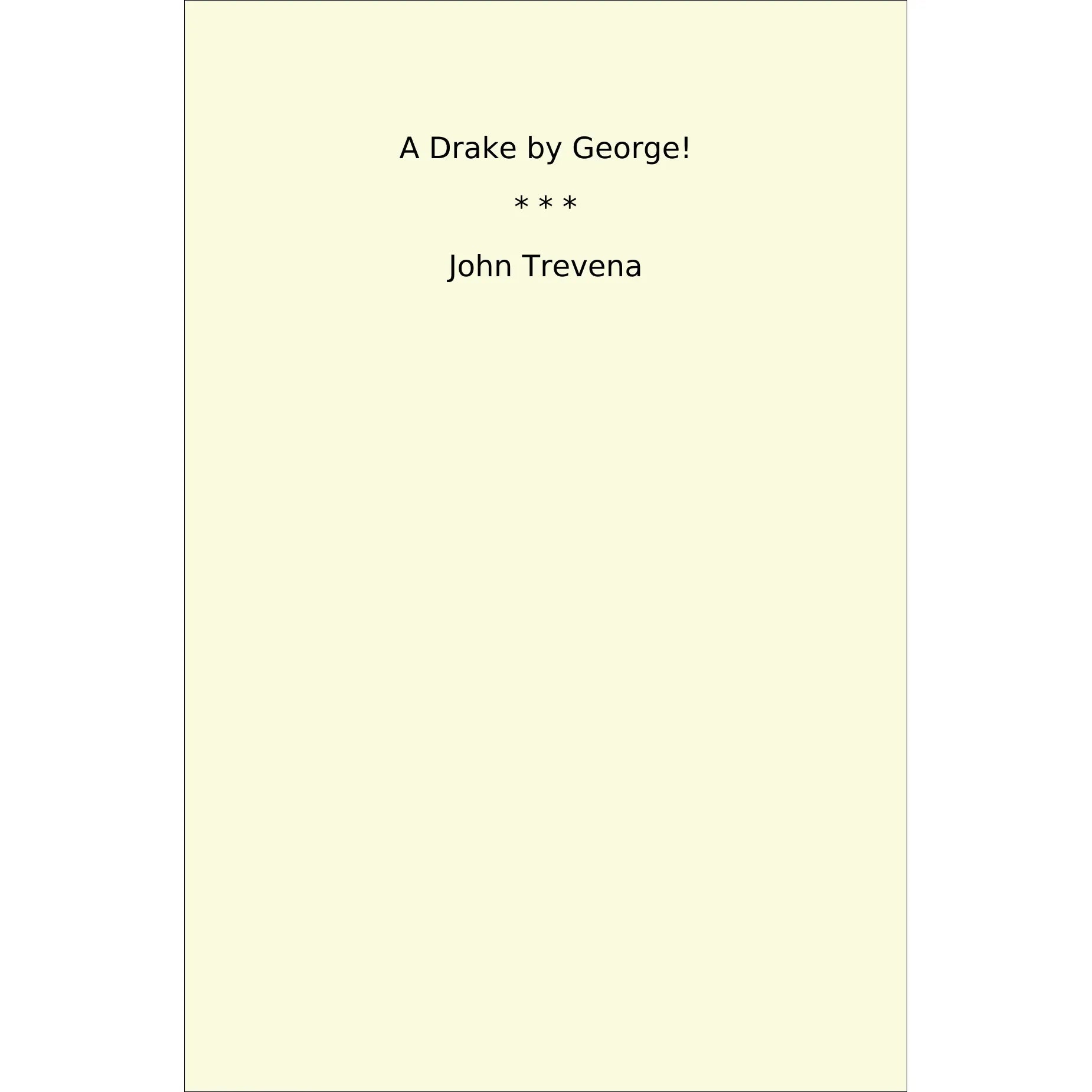 Book cover A Drake by George!