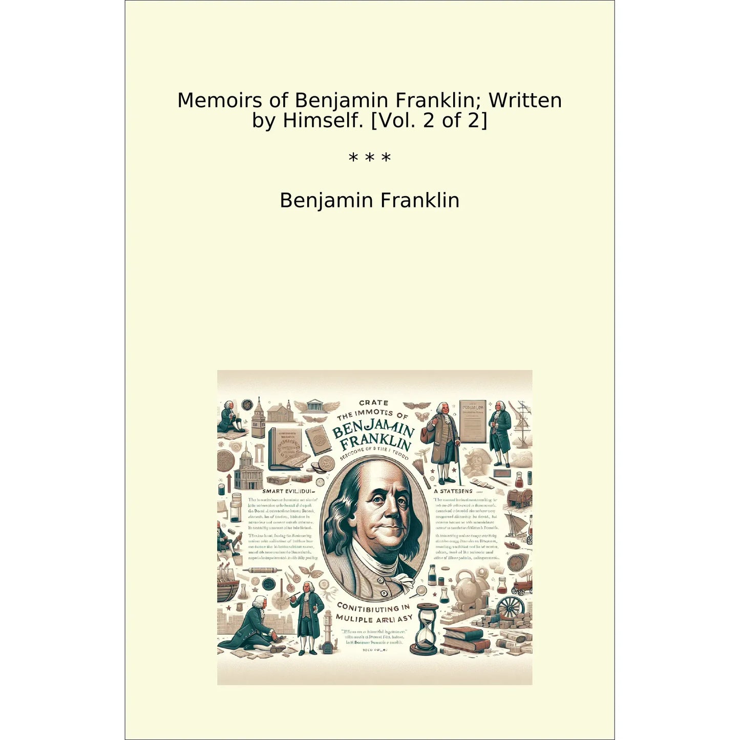 Book cover Memoirs of Benjamin Franklin; Written by Himself. [Vol. 2 of 2]