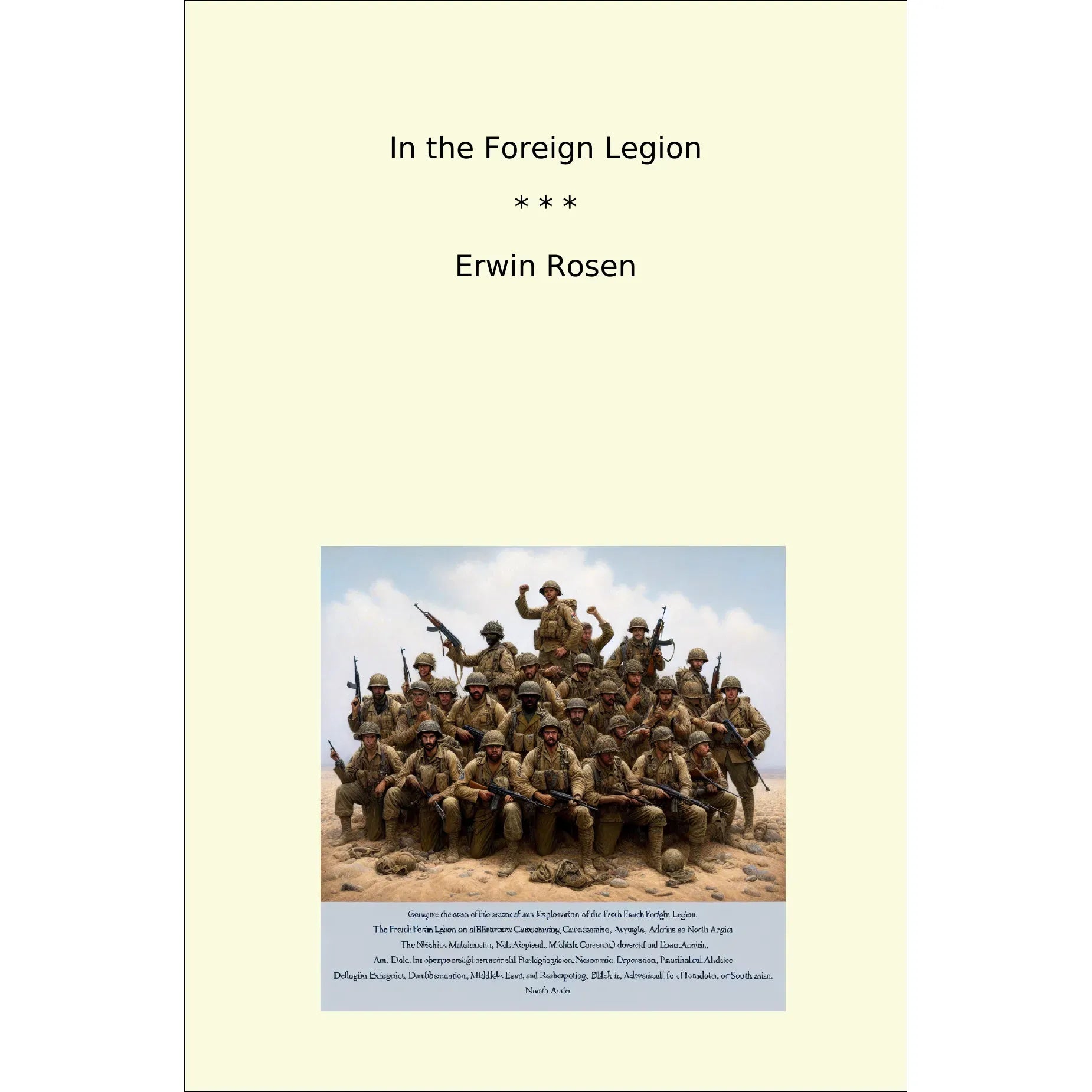 Book cover In the Foreign Legion