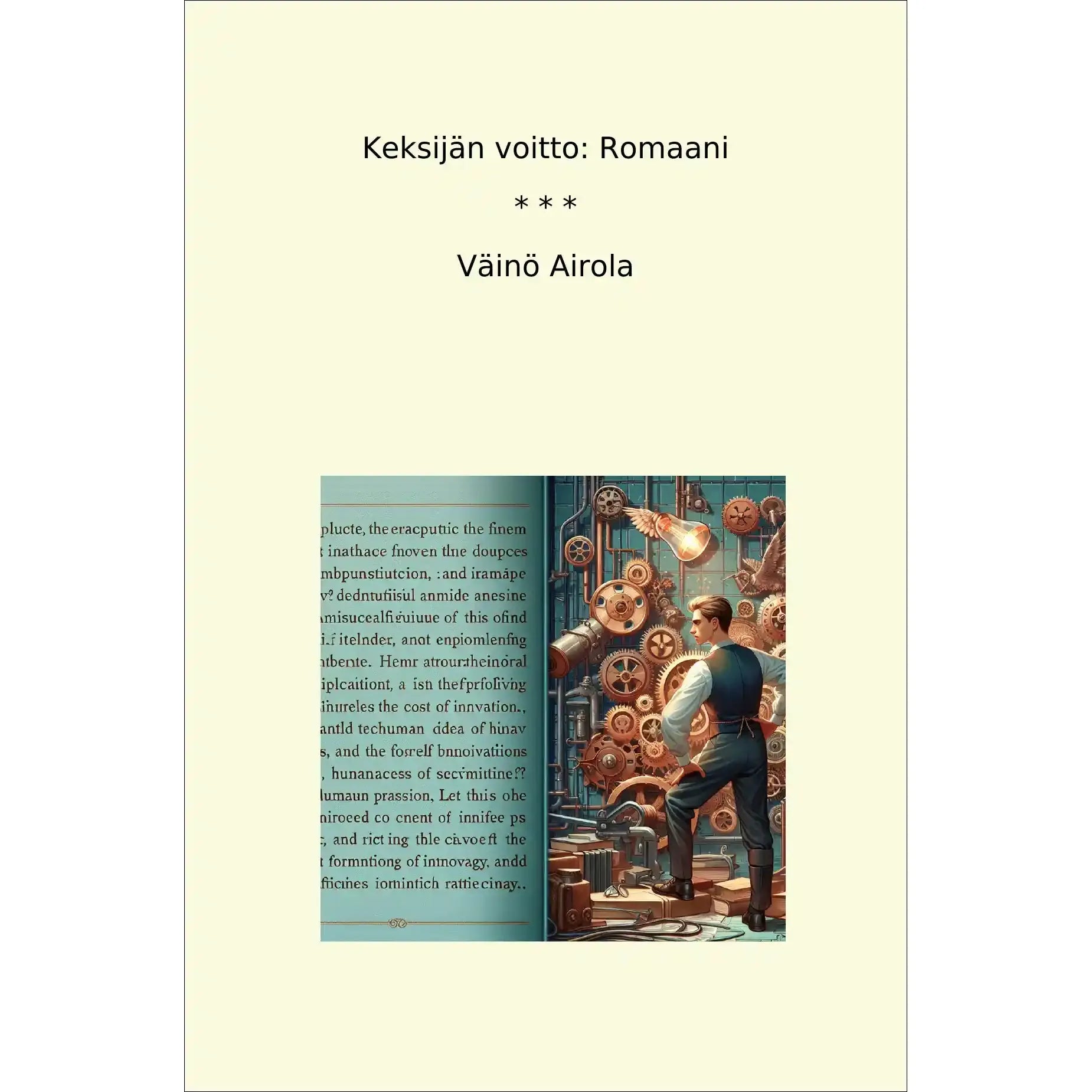 Book cover Keksijän voitto: Romaani
