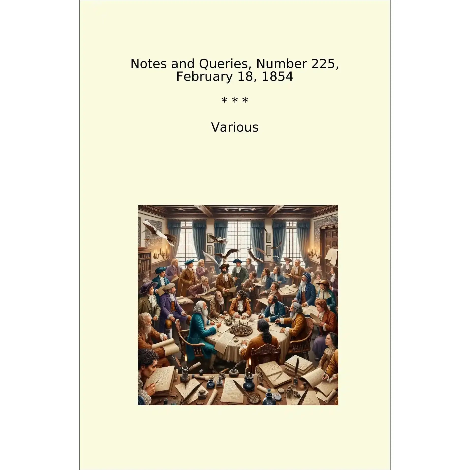 Book cover Notes and Queries, Number 225, February 18, 1854