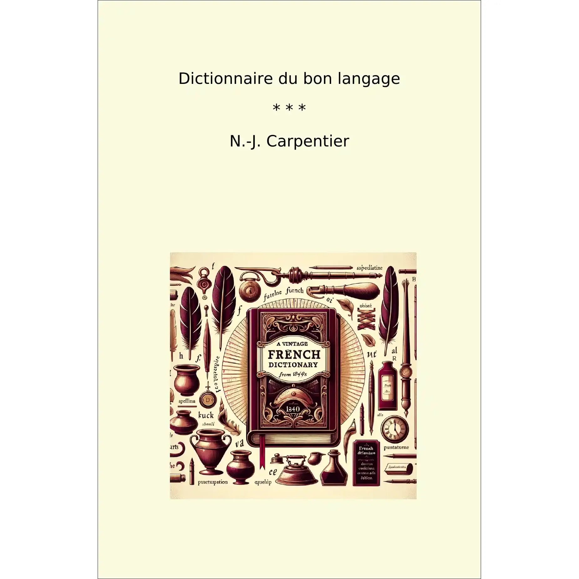 Book cover Dictionnaire du bon langage