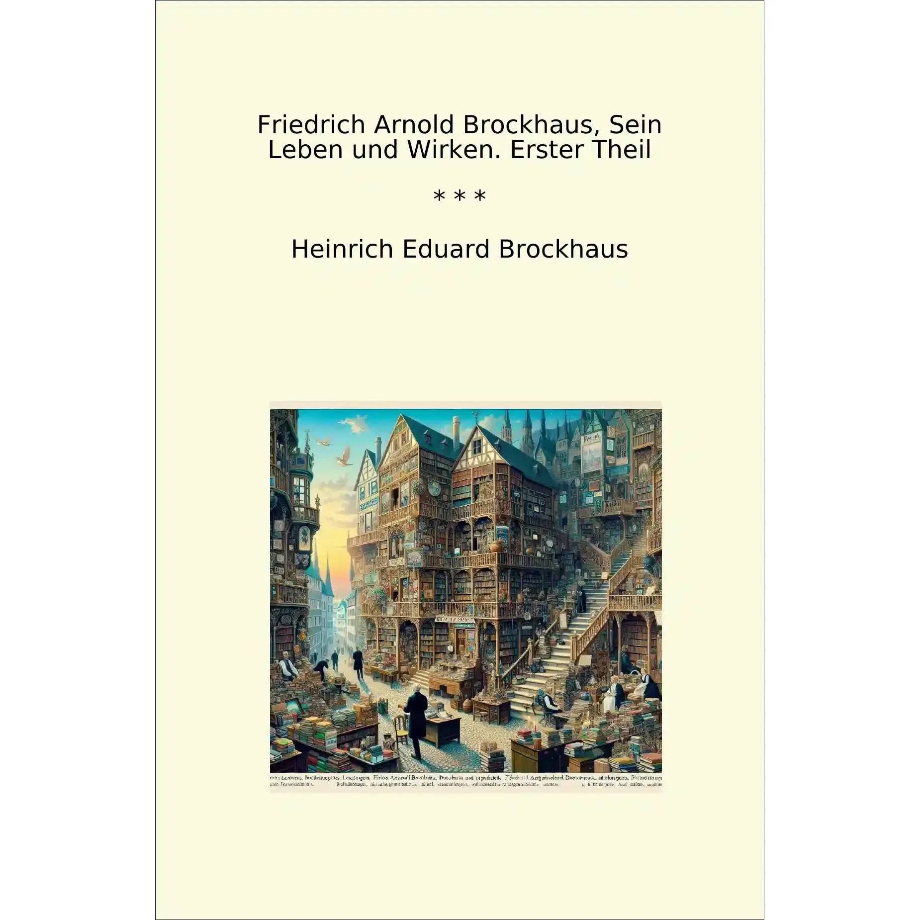 Book cover Friedrich Arnold Brockhaus, Sein Leben und Wirken. Erster Theil