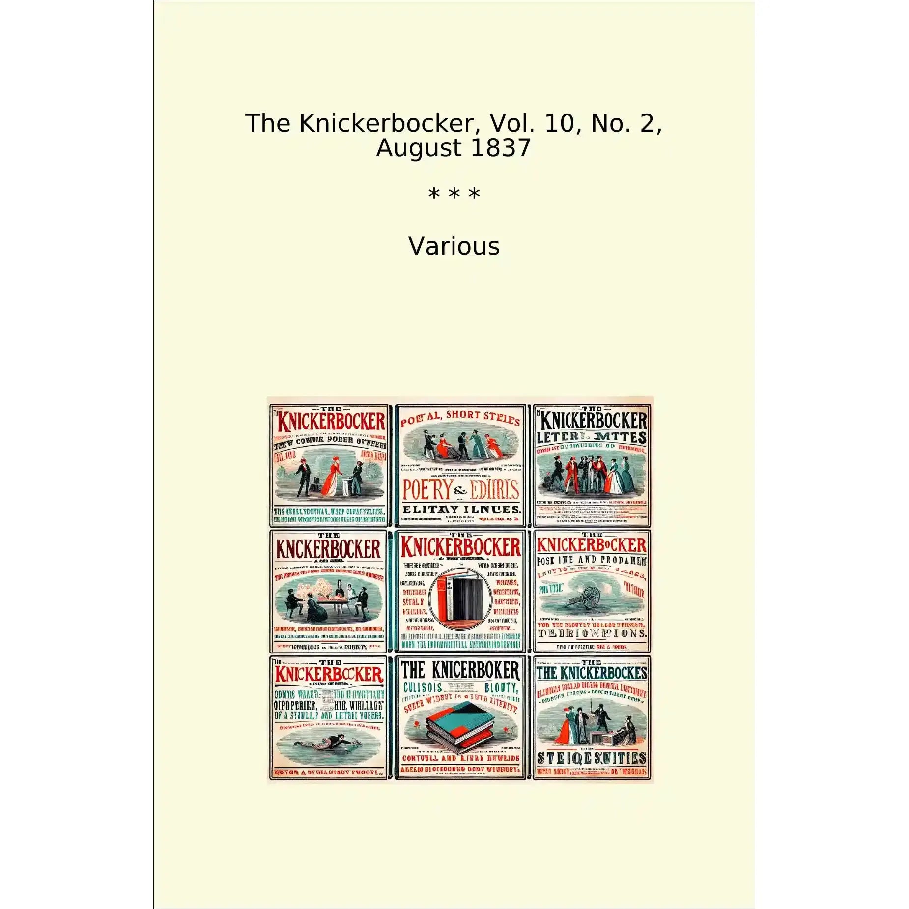Book cover The Knickerbocker, Vol. 10, No. 2, August 1837