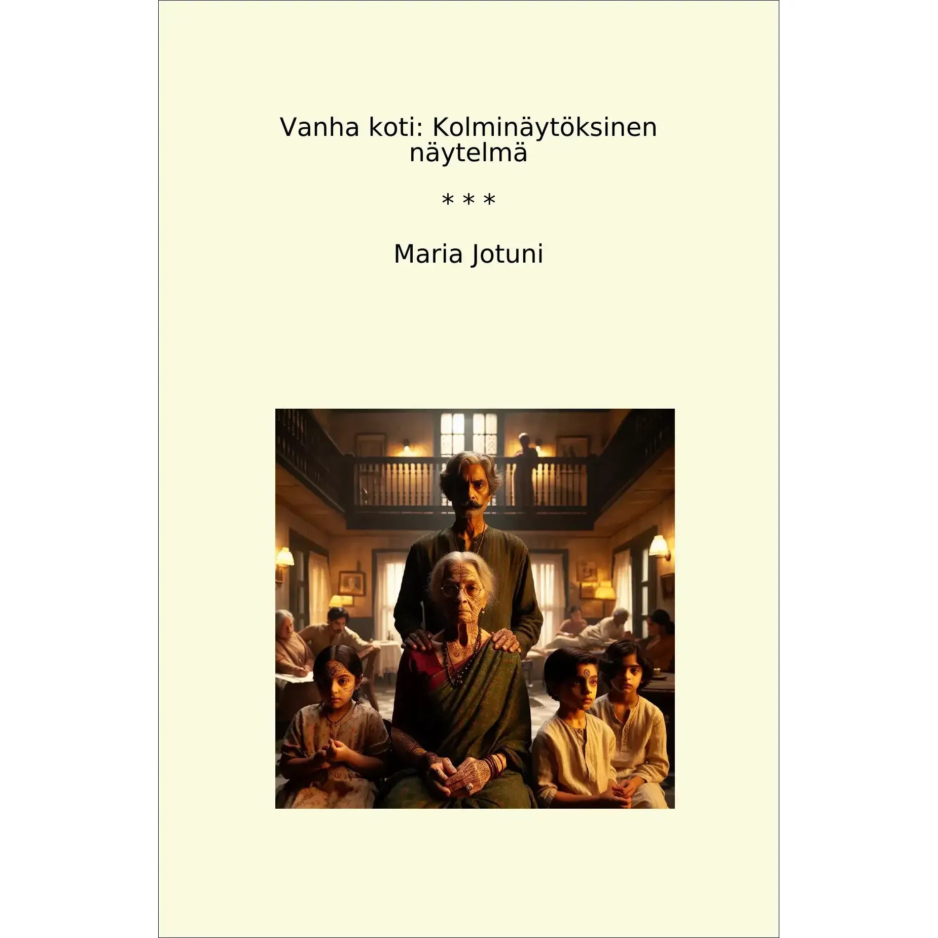 Book cover Vanha koti: Kolminäytöksinen näytelmä