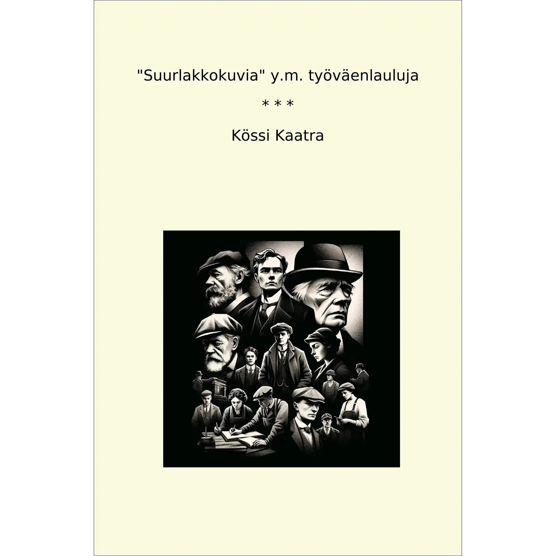 Book cover "Suurlakkokuvia" y.m. työväenlauluja