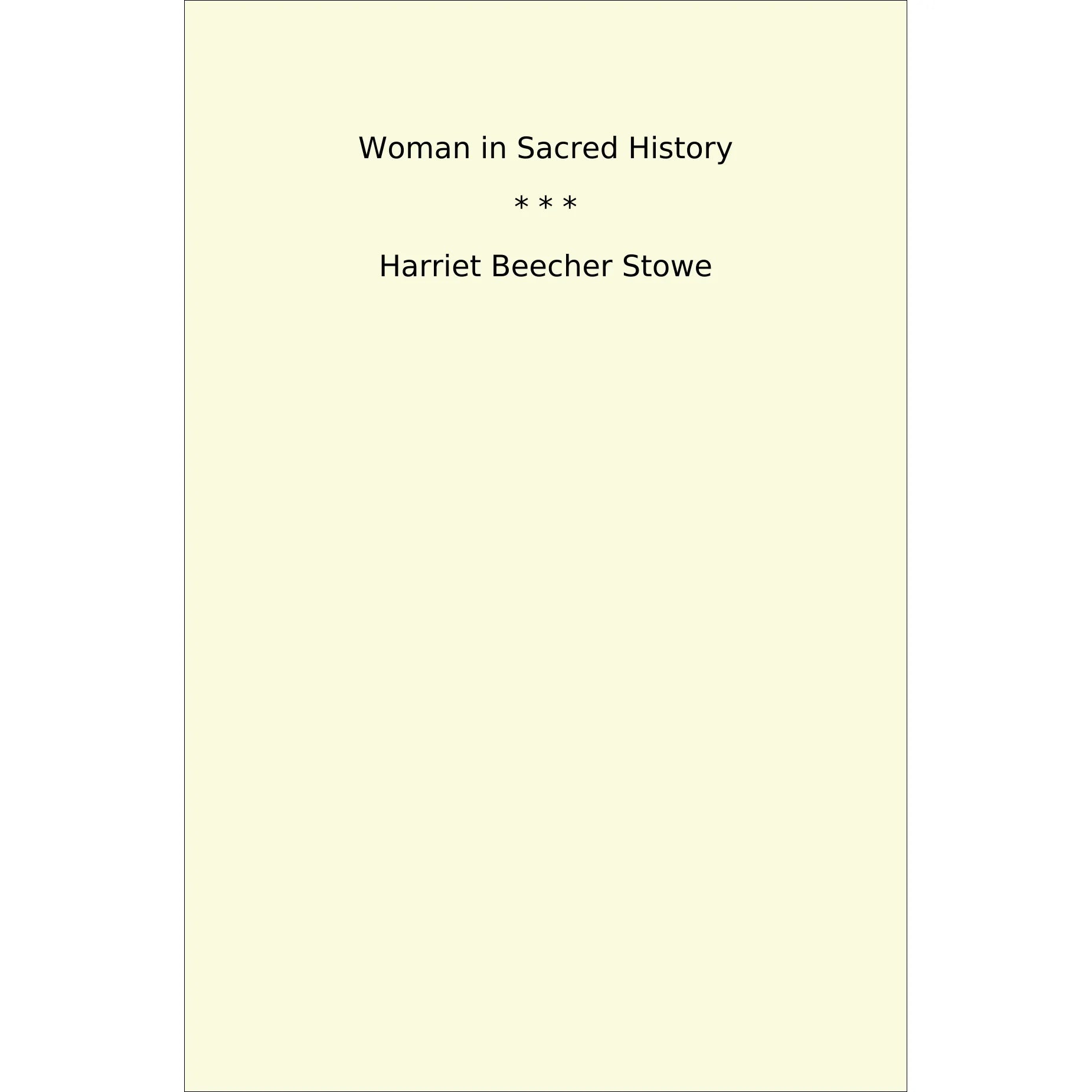 Book cover Woman in Sacred History