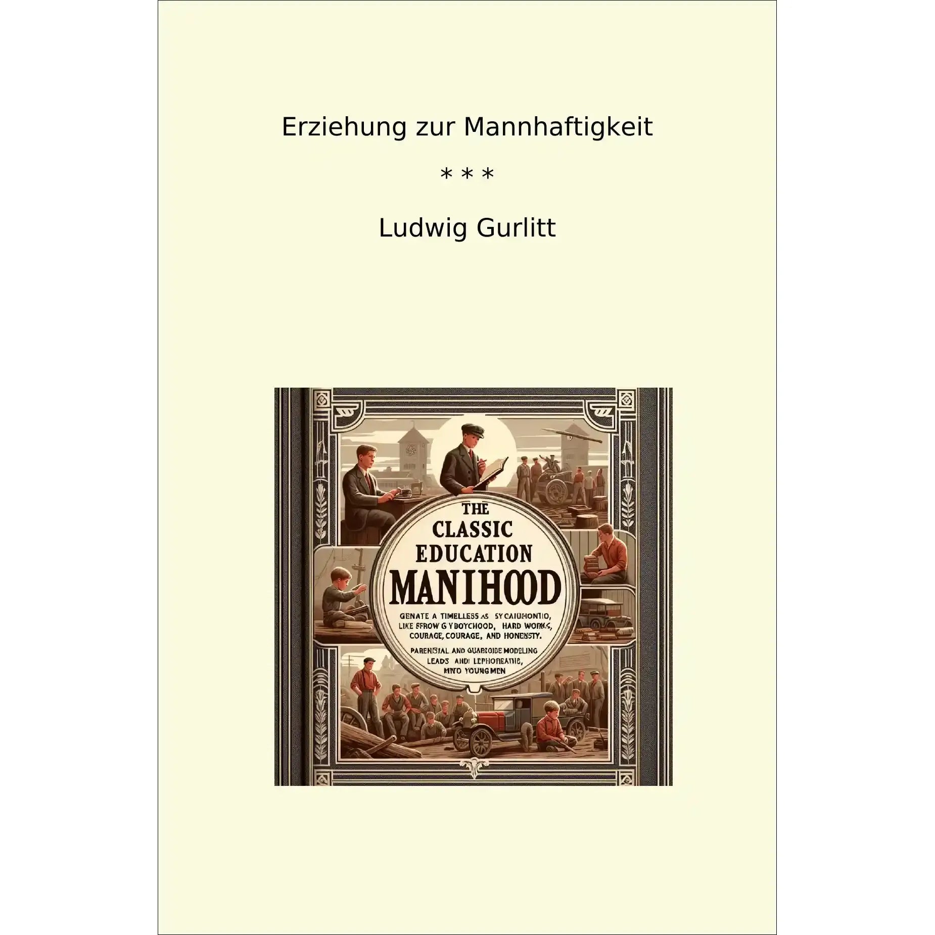Book cover Erziehung zur Mannhaftigkeit