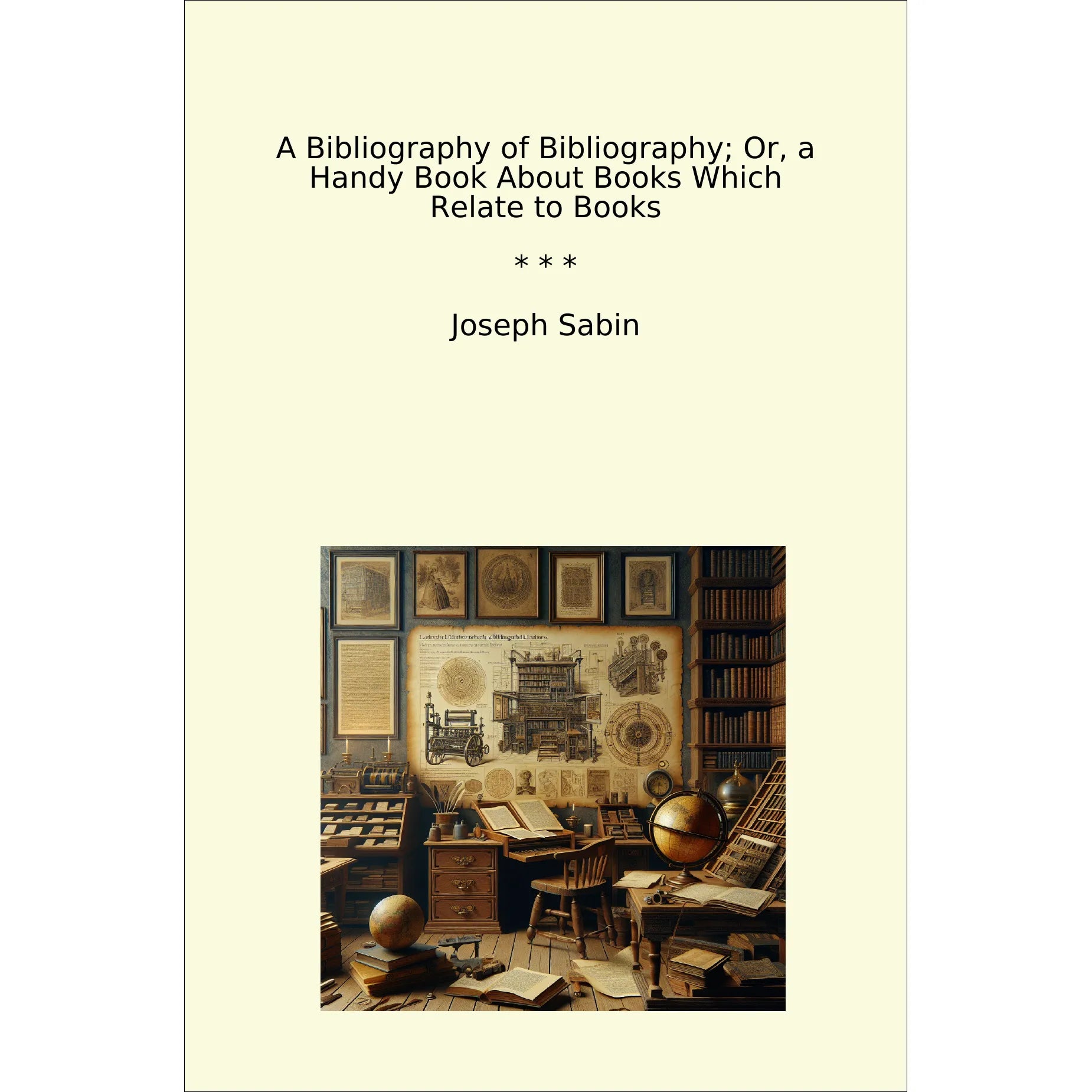 Book cover A Bibliography of Bibliography; Or, a Handy Book About Books Which Relate to Books