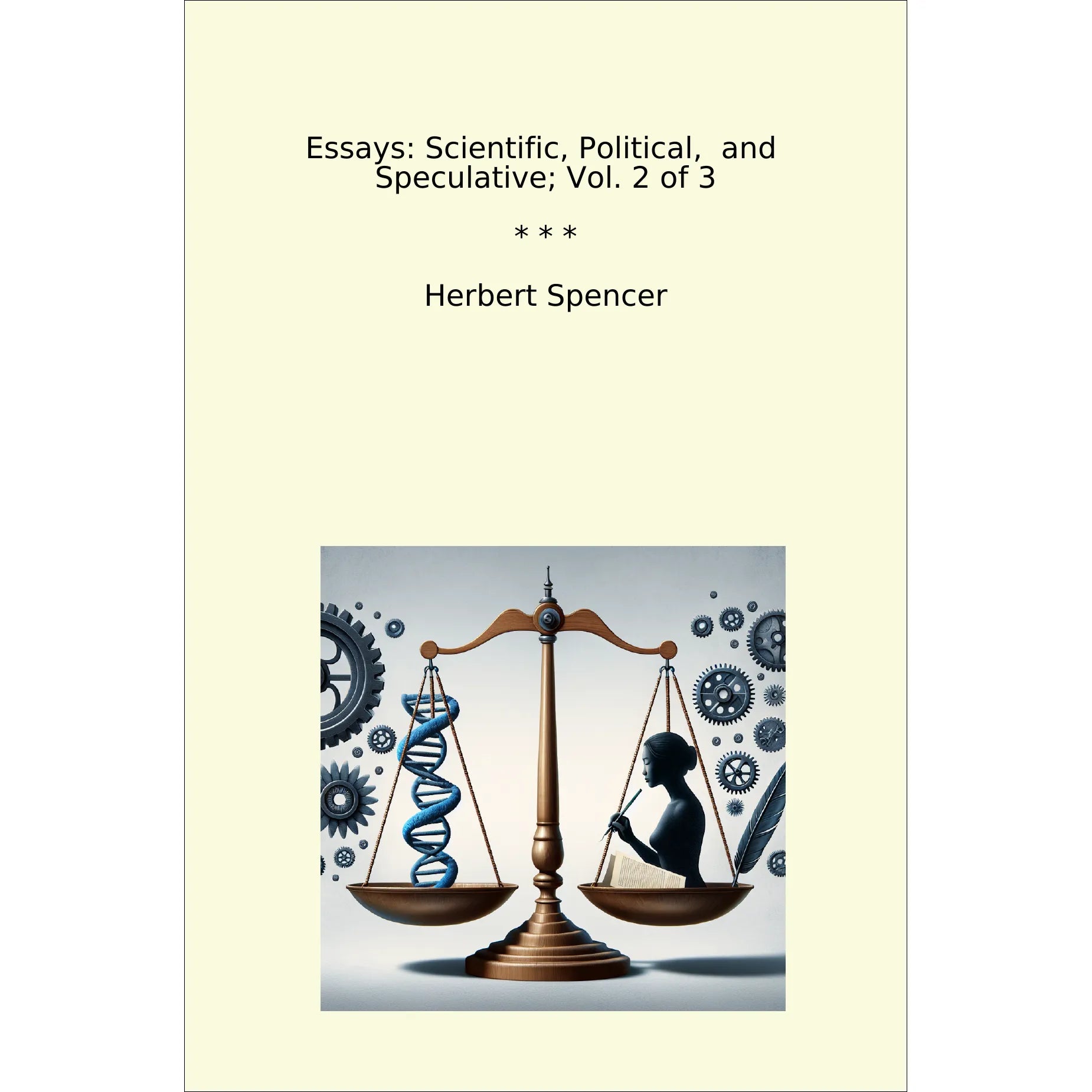 Book cover Essays: Scientific, Political,  and  Speculative; Vol. 2 of 3