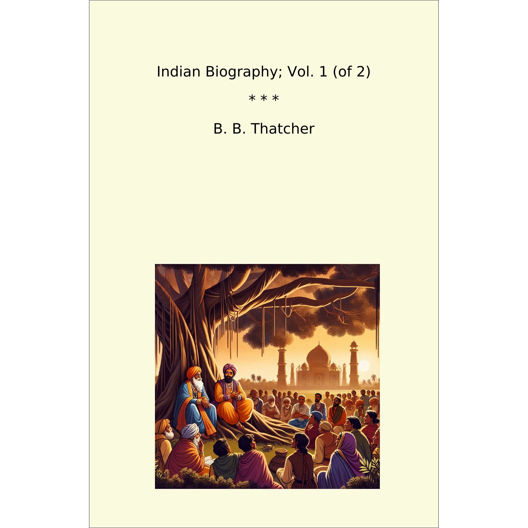 Book cover Indian Biography; Vol. 1 (of 2)