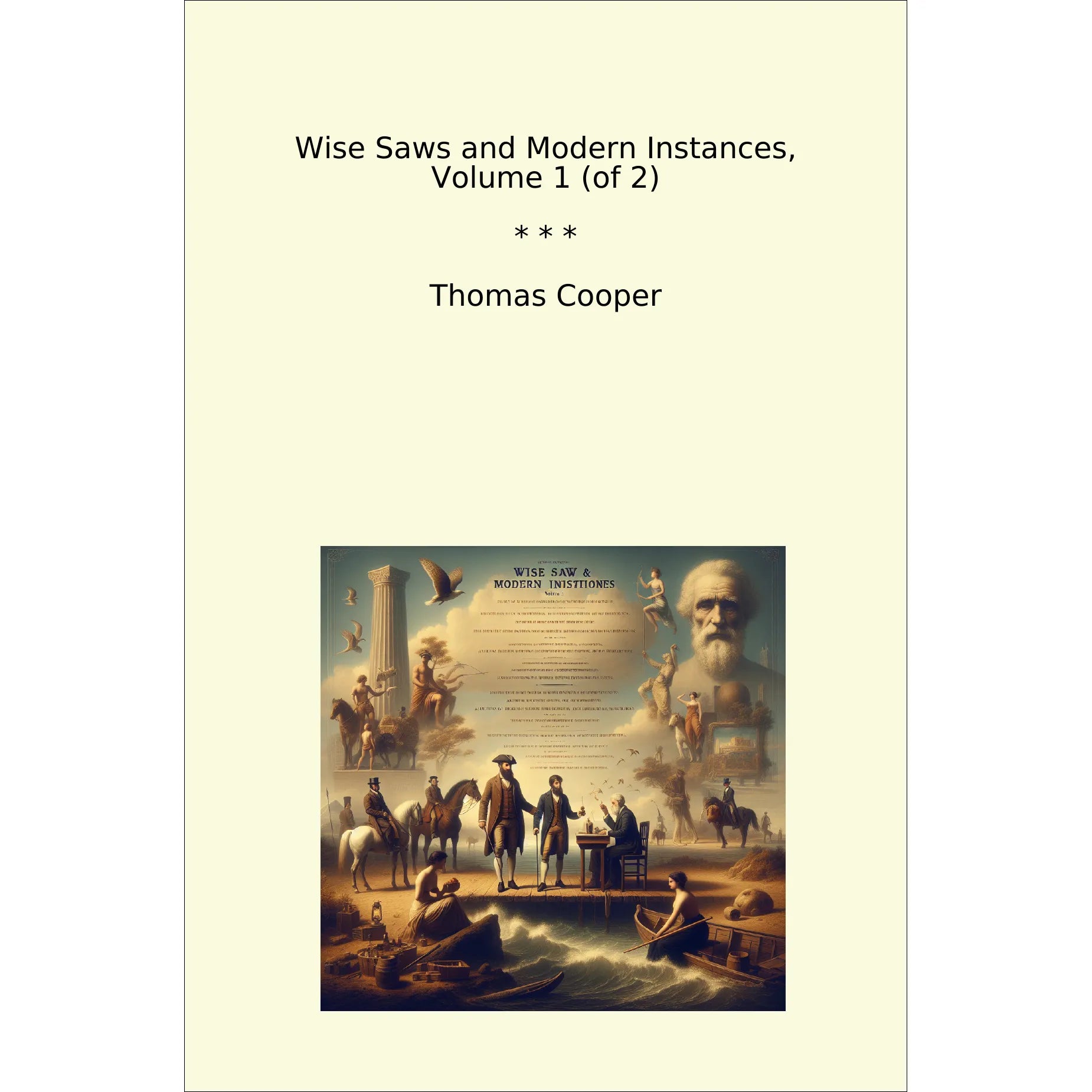 Book cover Wise Saws and Modern Instances, Volume 1 (of 2)