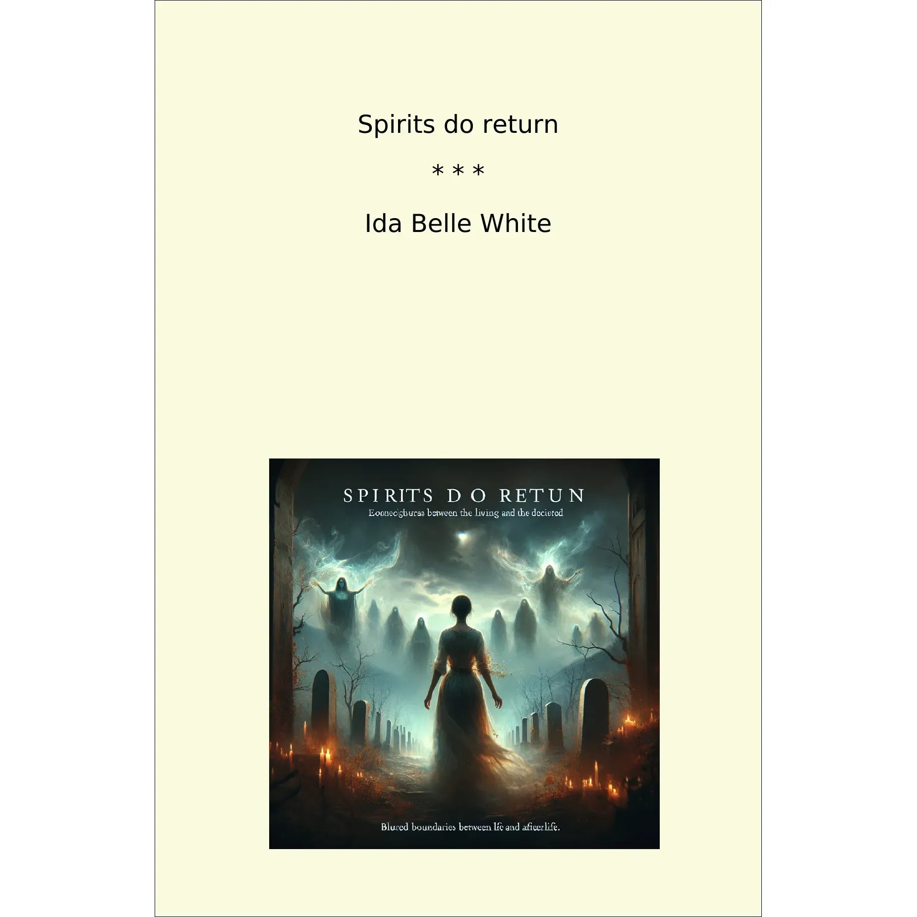 Book cover Spirits do return