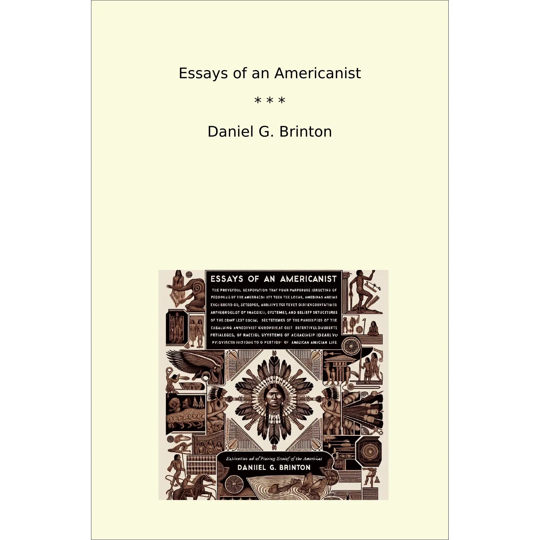 Book cover Essays of an Americanist