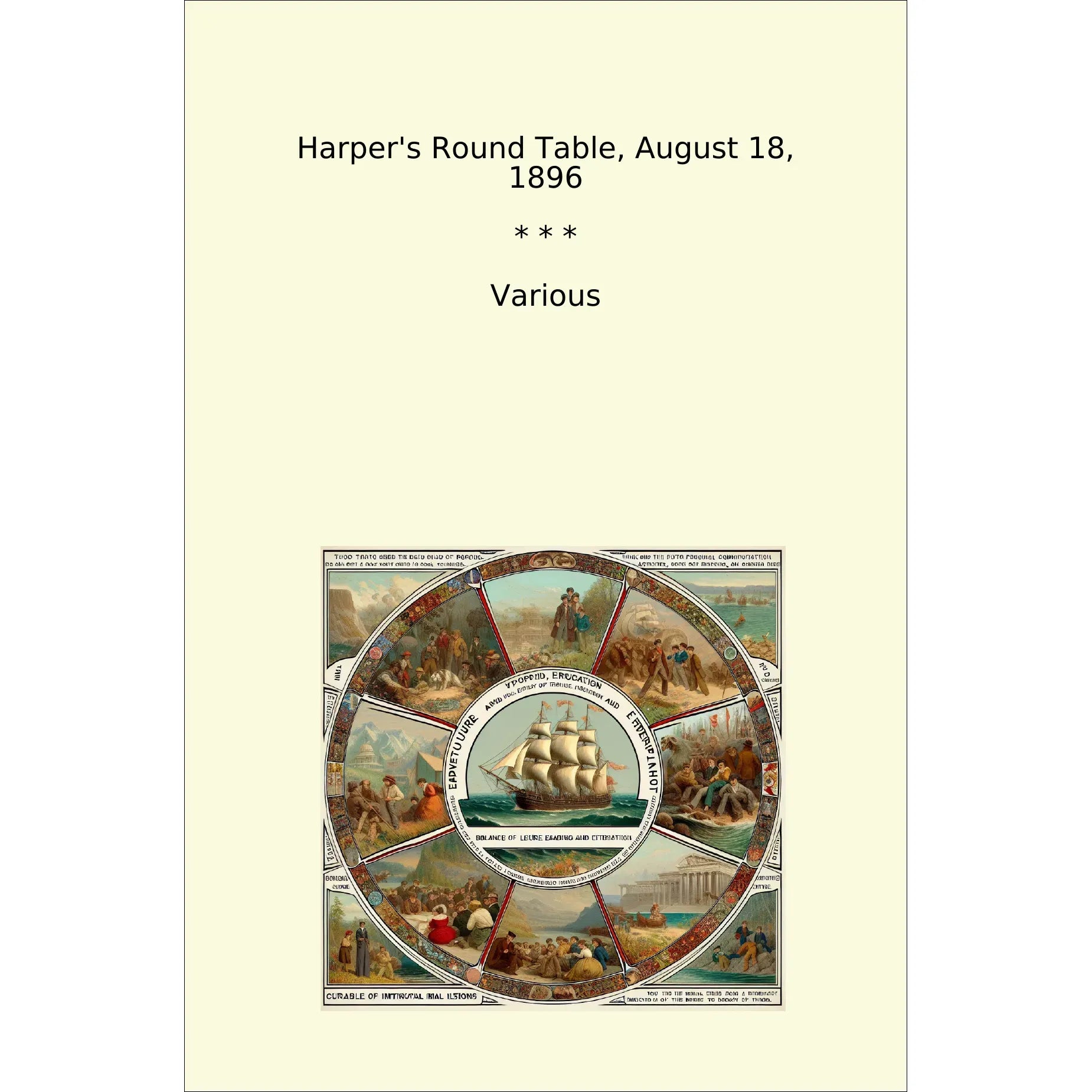 Book cover Harper's Round Table, August 18, 1896