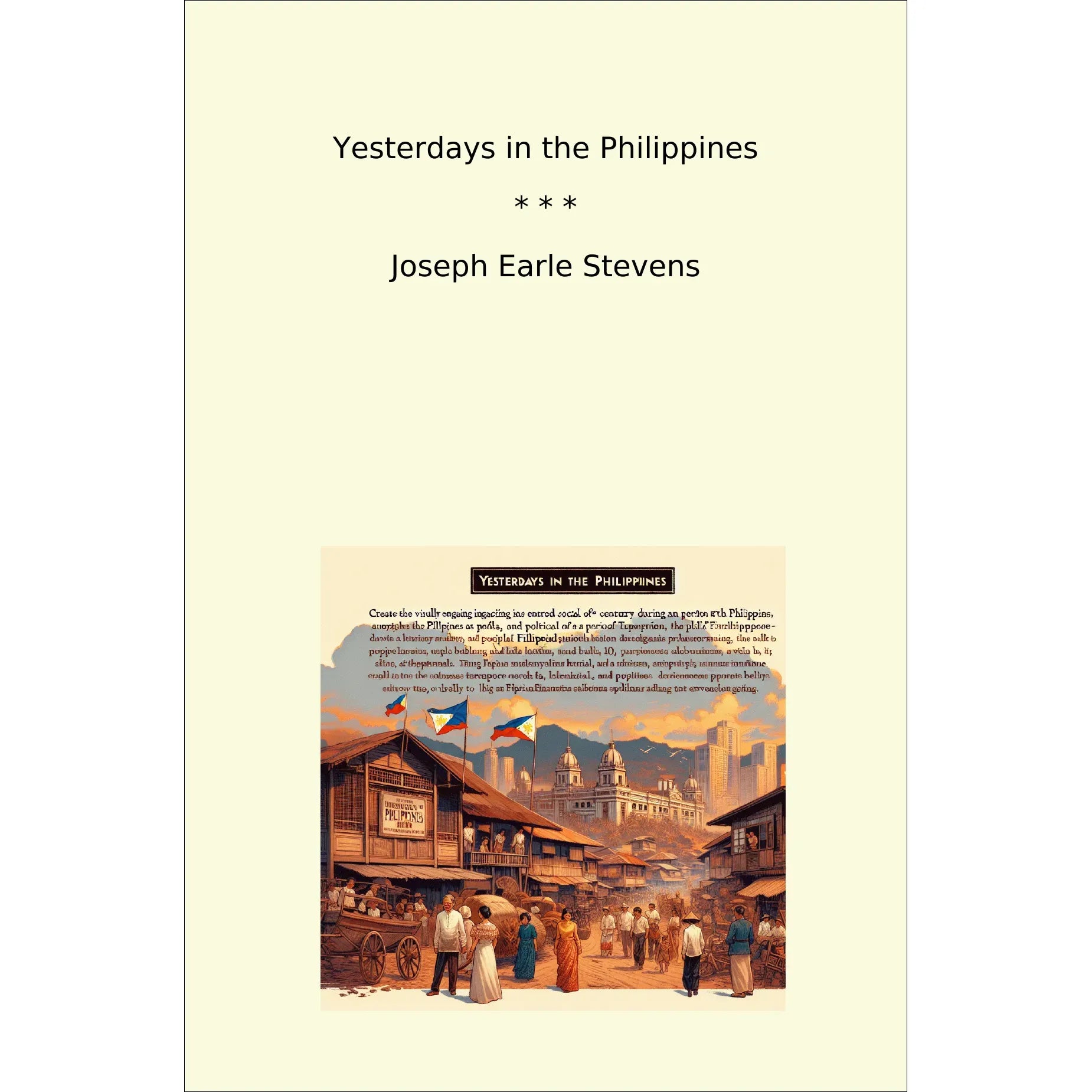 Book cover Yesterdays in the Philippines