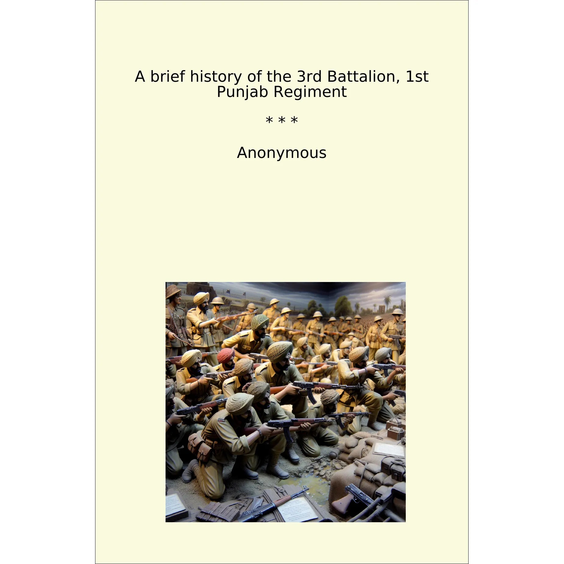 Book cover A brief history of the 3rd Battalion, 1st Punjab Regiment